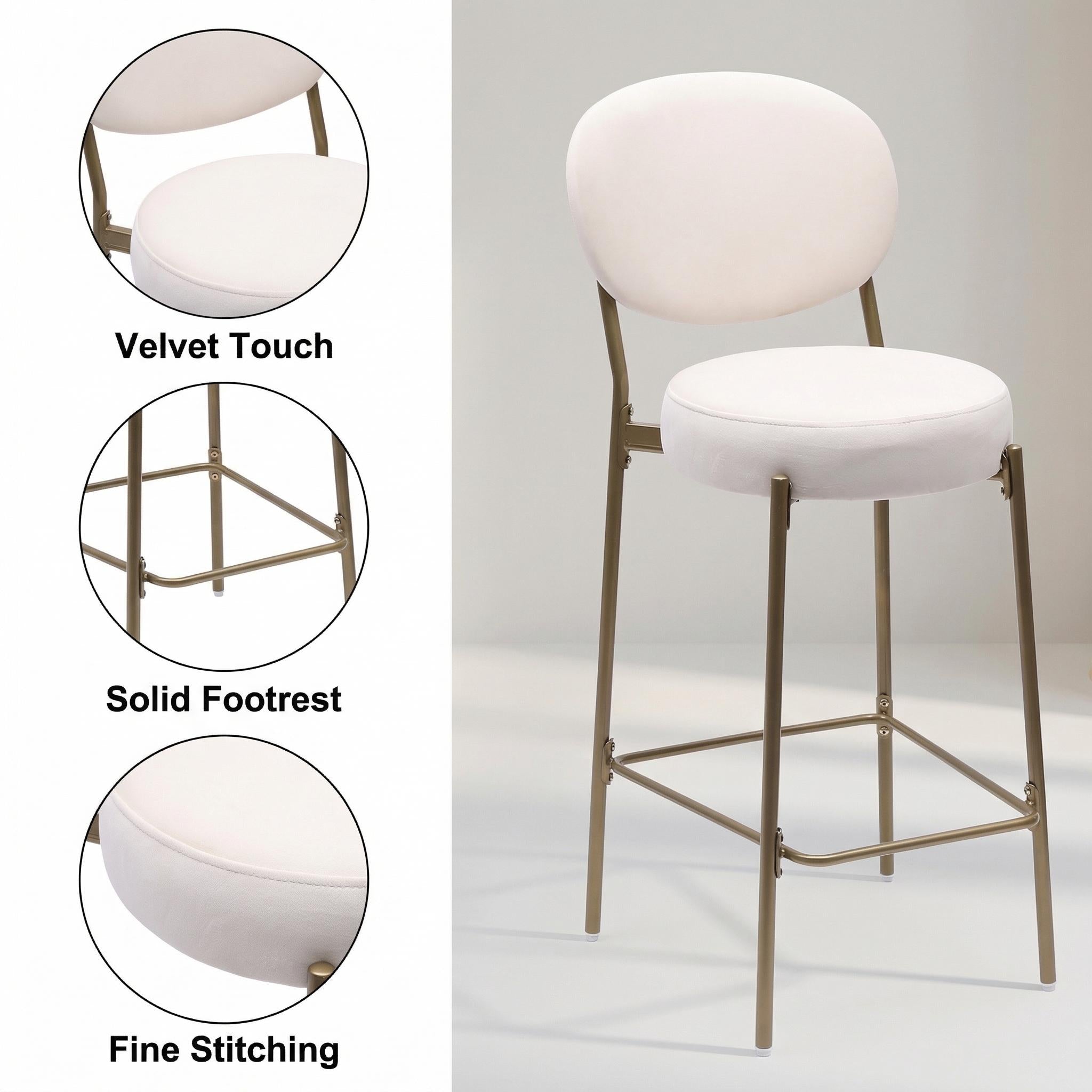 Amarone 29" Bar Height Upholstered Bar Stools Set of 2