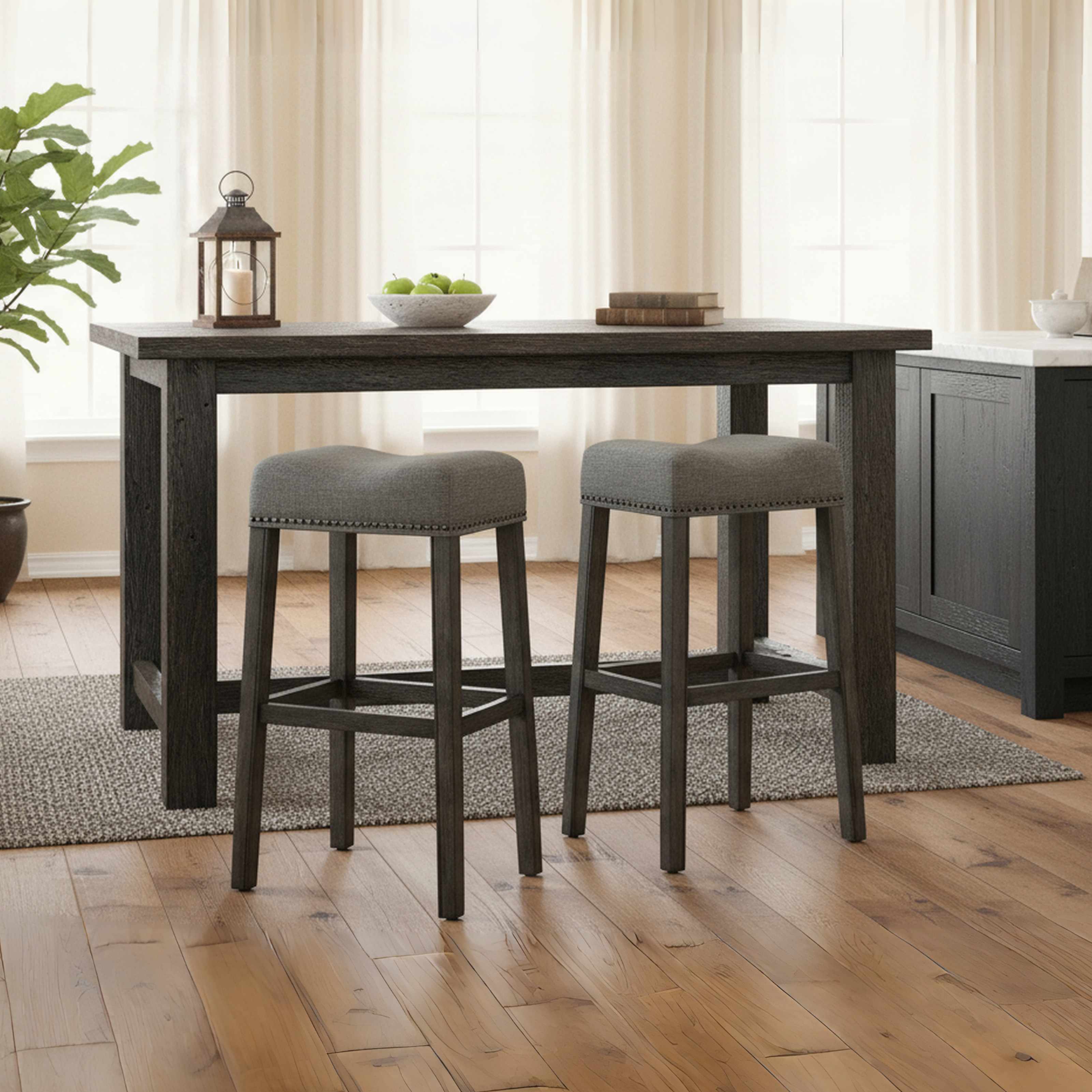 Rioja 29" Upholstered Backless Saddle Bar Stool Set of 2