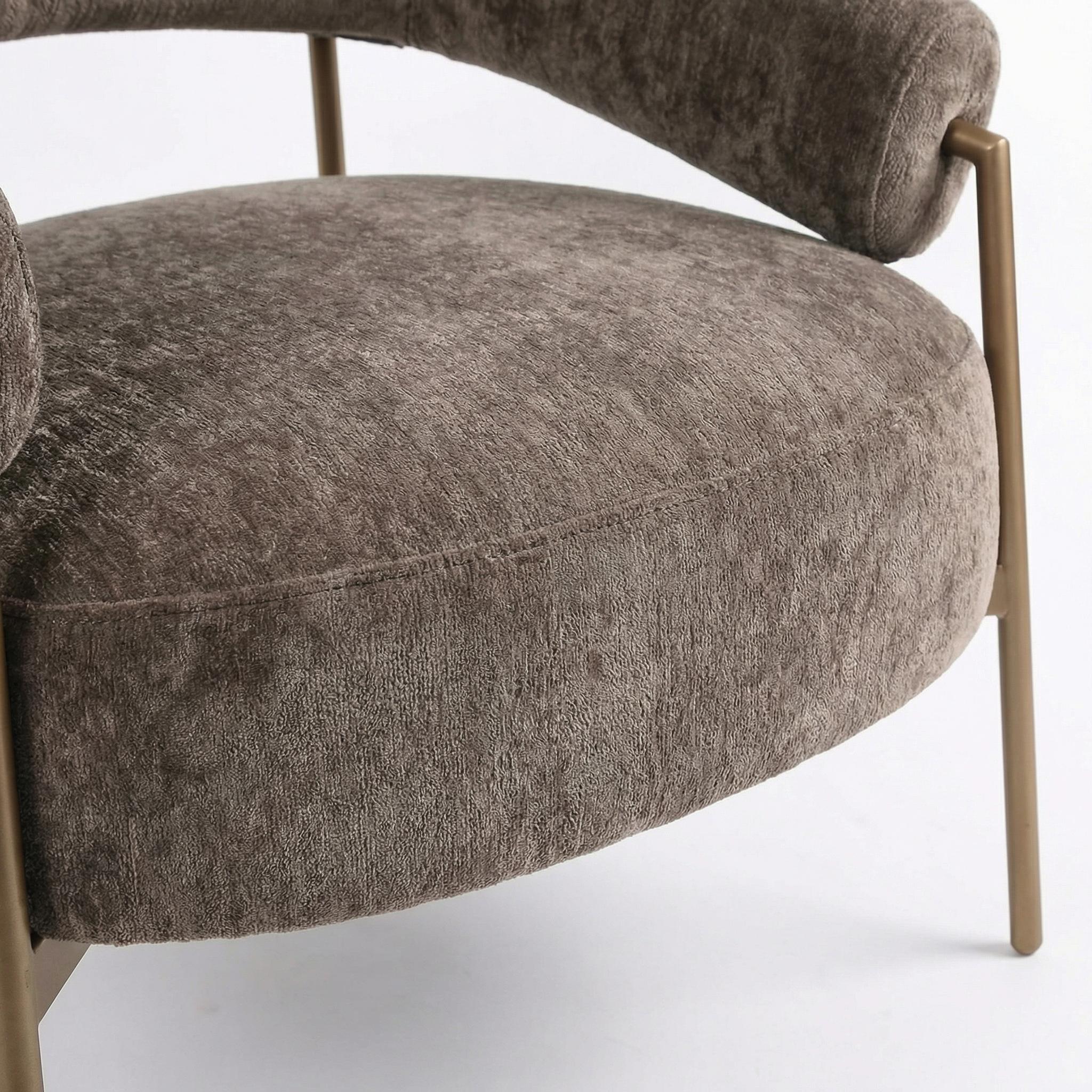 Mino Modern Fabric Accent Chair Single Seat Brown
