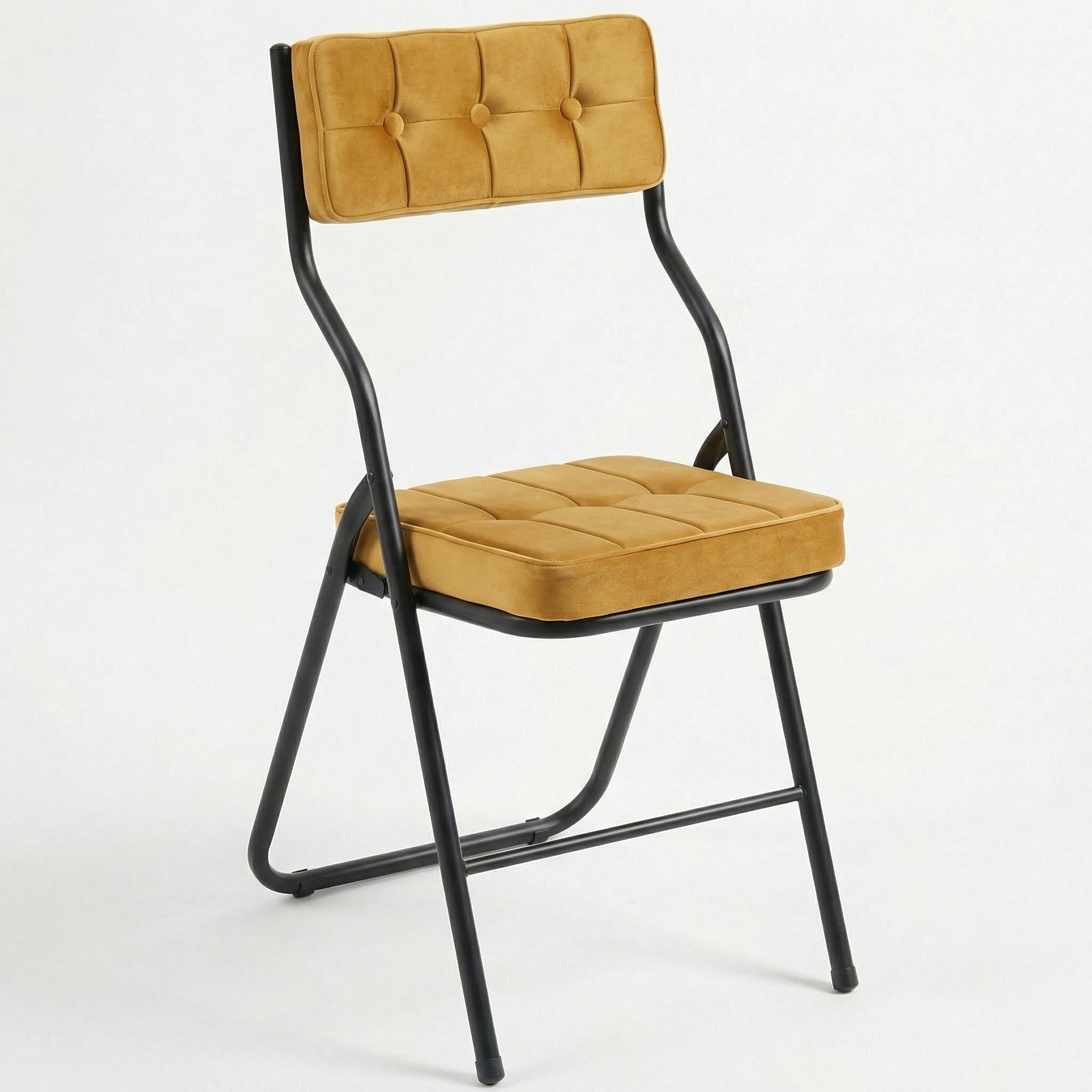 Qircuts Velvet Modern Folding Chair Set of 4