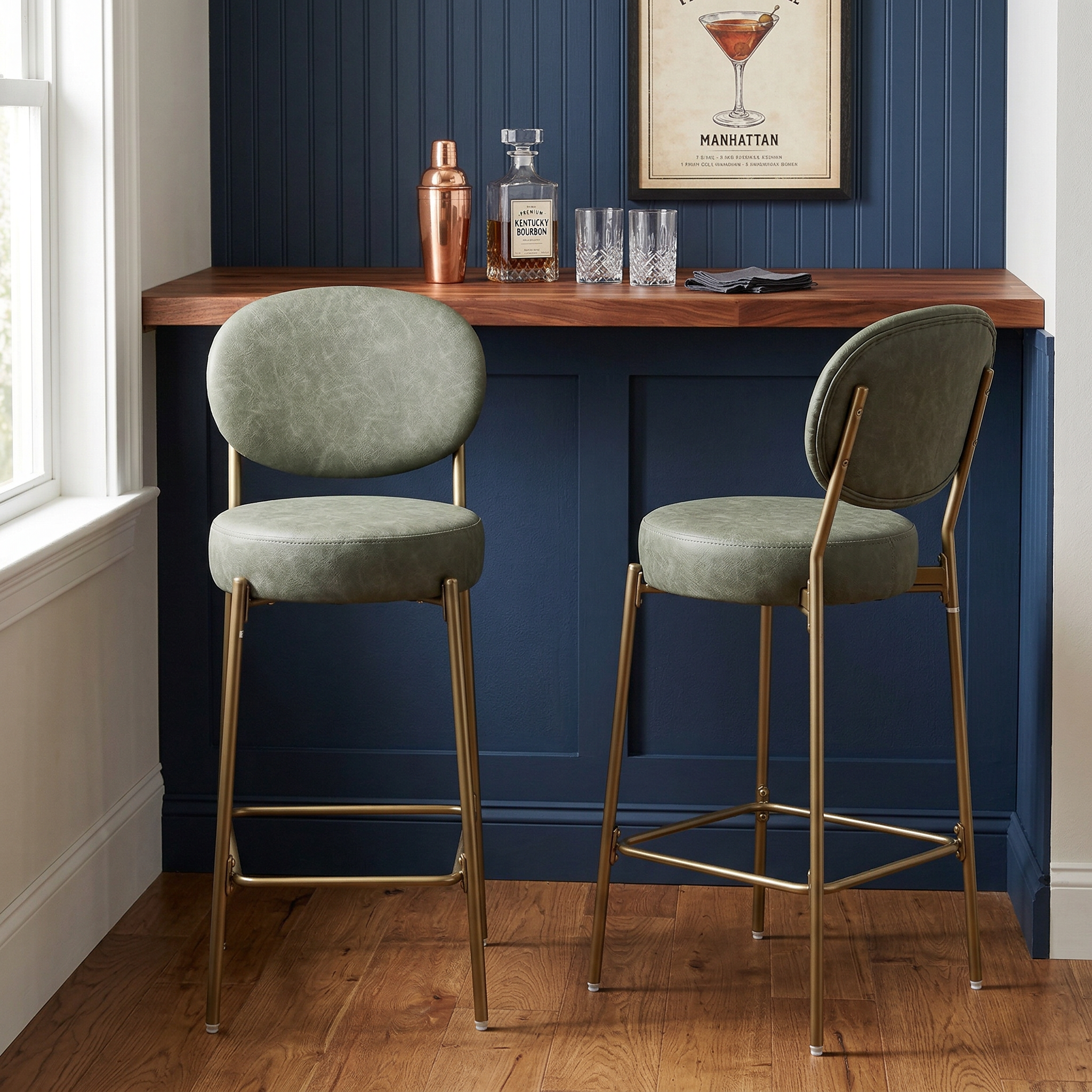 Amarone 29" Bar Height Upholstered Bar Stools Set of 2