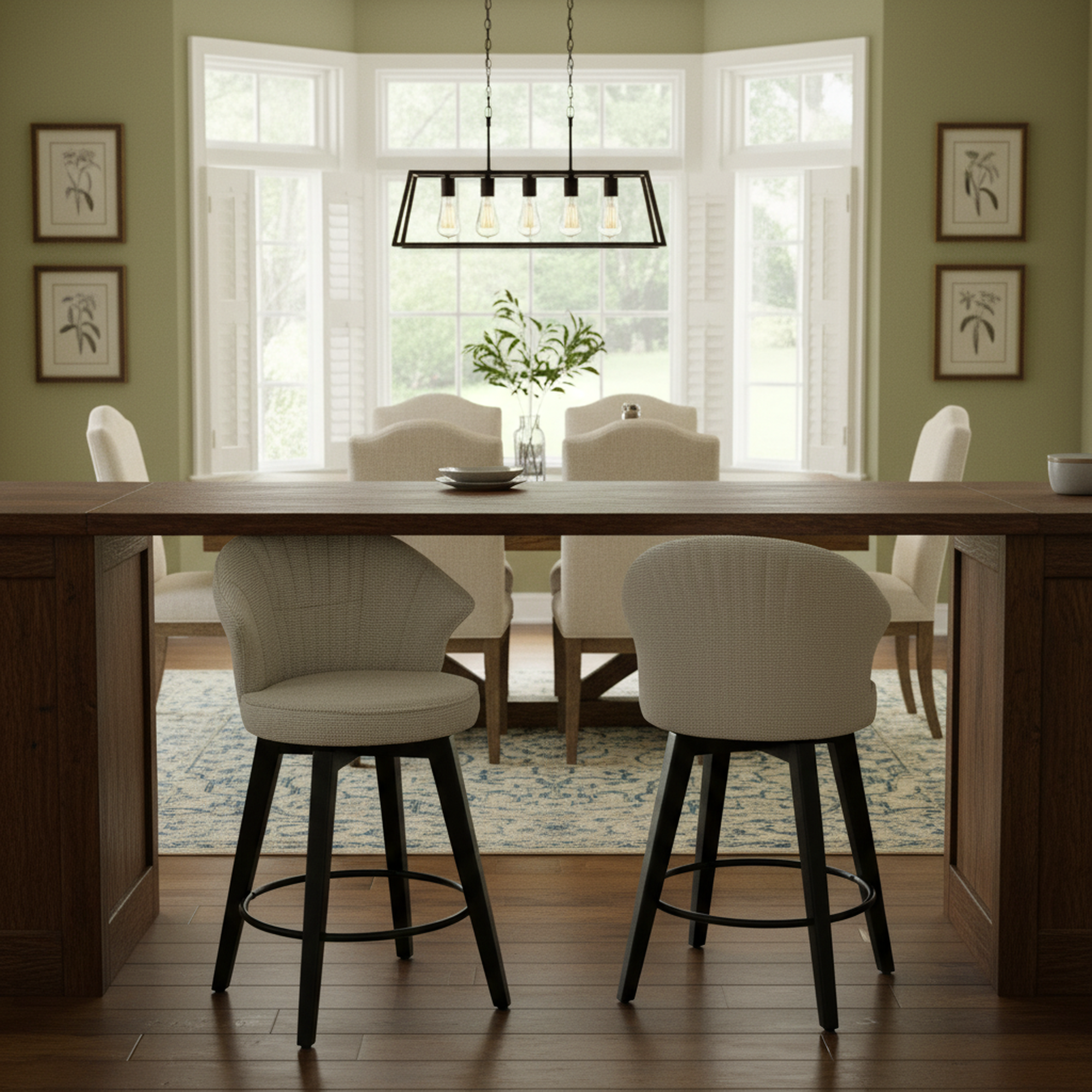 Jumilla 25" Chenille Upholstered Swivel Counter Height Bar Stool Set of 2