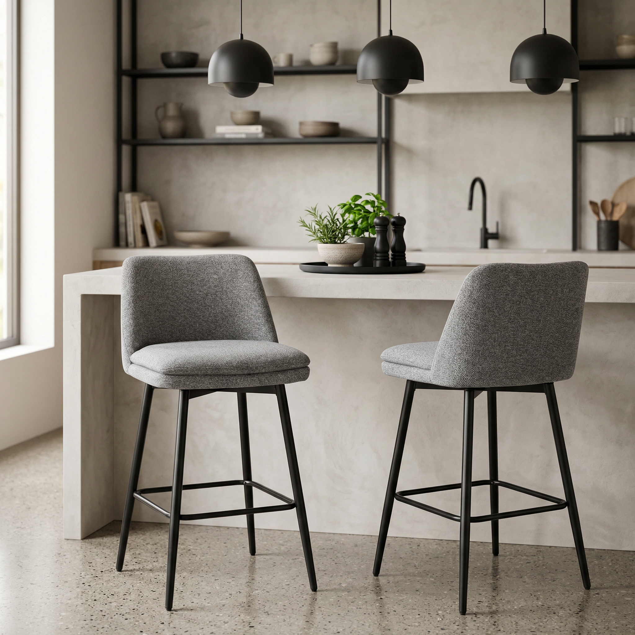 Priorat 26" Swivel Counter Height Upholstered Bar Stools Set of 2