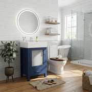 Arenal 20" Bathroom Vanity Ceramic Sink and Glass Door Storage Cabinet