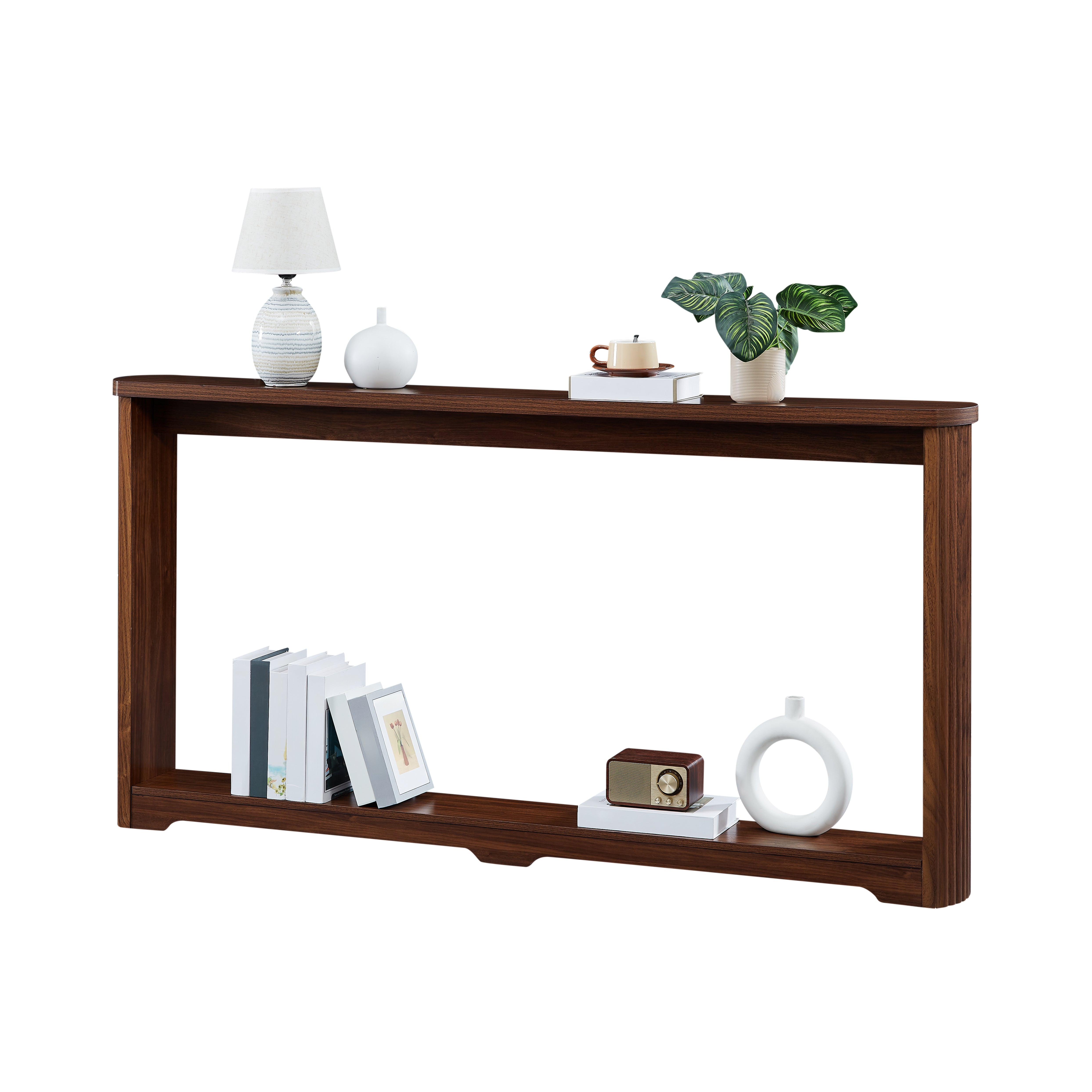 Kivik 70.1” Wooden Console Table with Corrugated Texture
