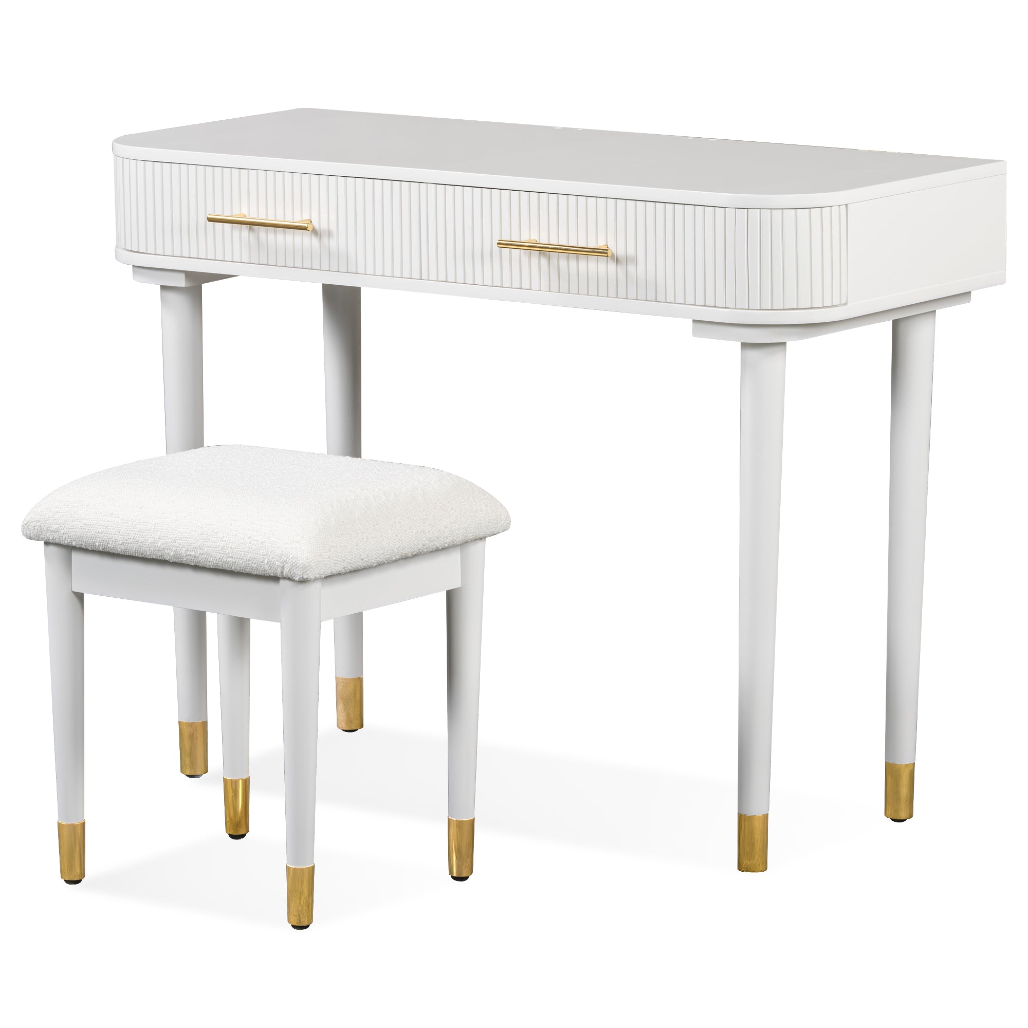 Lunara 40" Modern Makeup Vanity Table Set with 2 Drawers