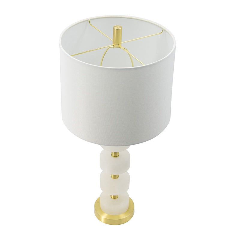 Luster Marble Table Lamp with Gold Marble Base