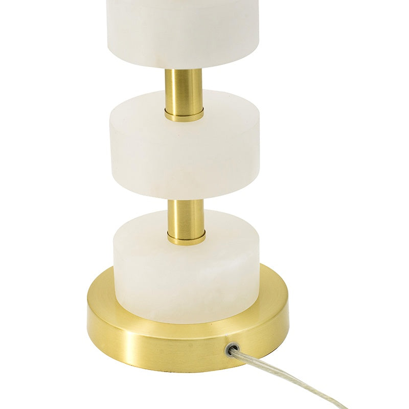 Luster Marble Table Lamp with Gold Marble Base