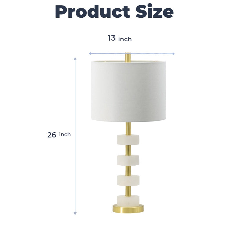Luster Marble Table Lamp with Gold Marble Base