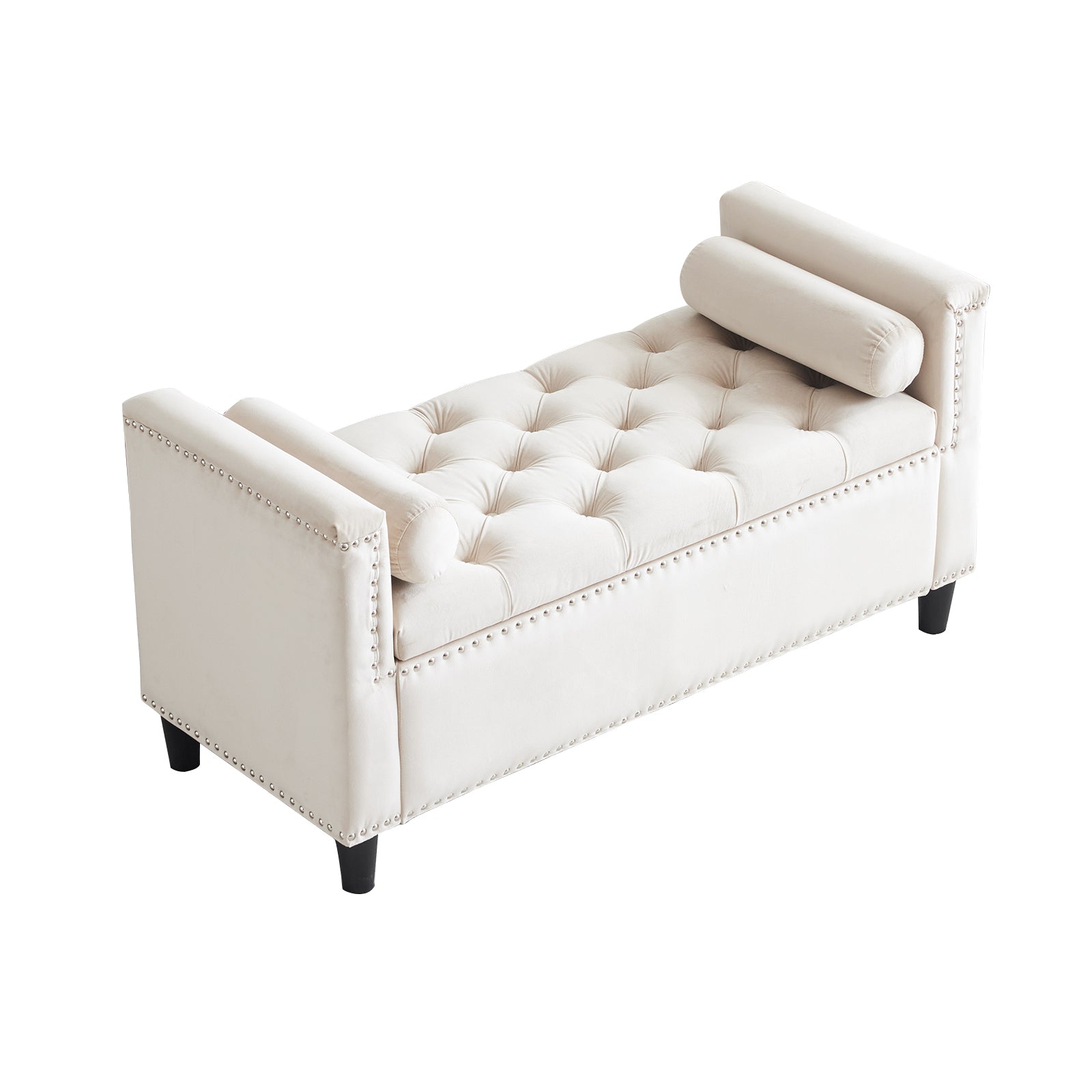 Maren Velvet Upholstered Storage Ottoman Bench