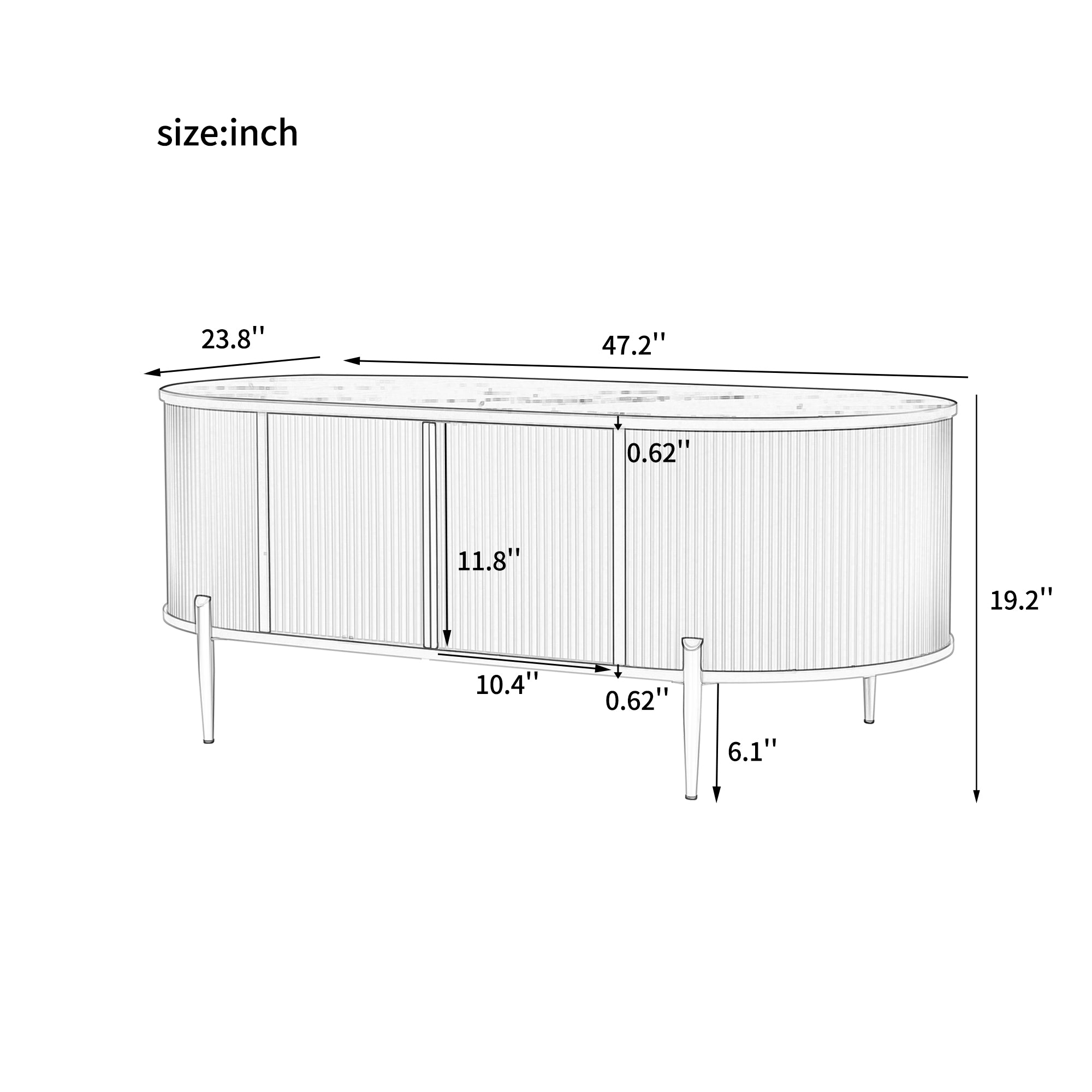 Marseille Coffee Table with Storage Cabinet