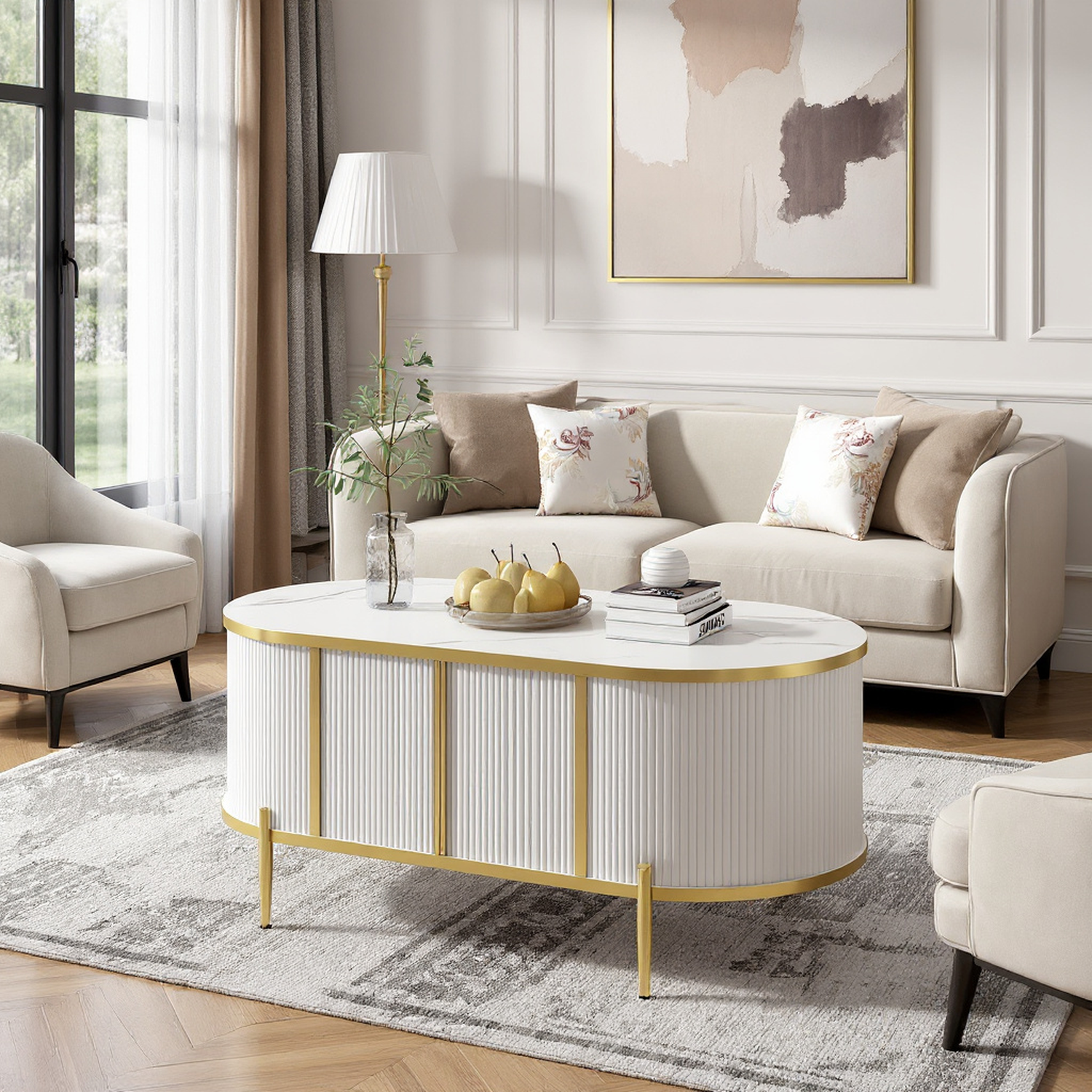 Marseille Coffee Table with Storage Cabinet