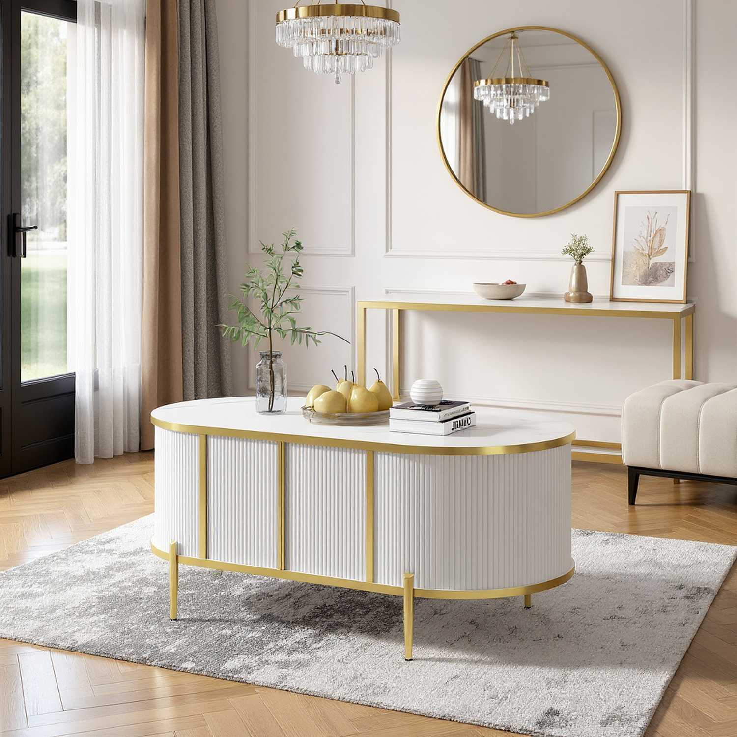 Marseille Coffee Table with Storage Cabinet