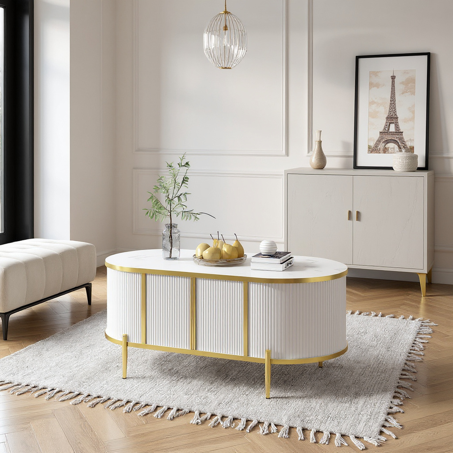 Marseille Coffee Table with Storage Cabinet