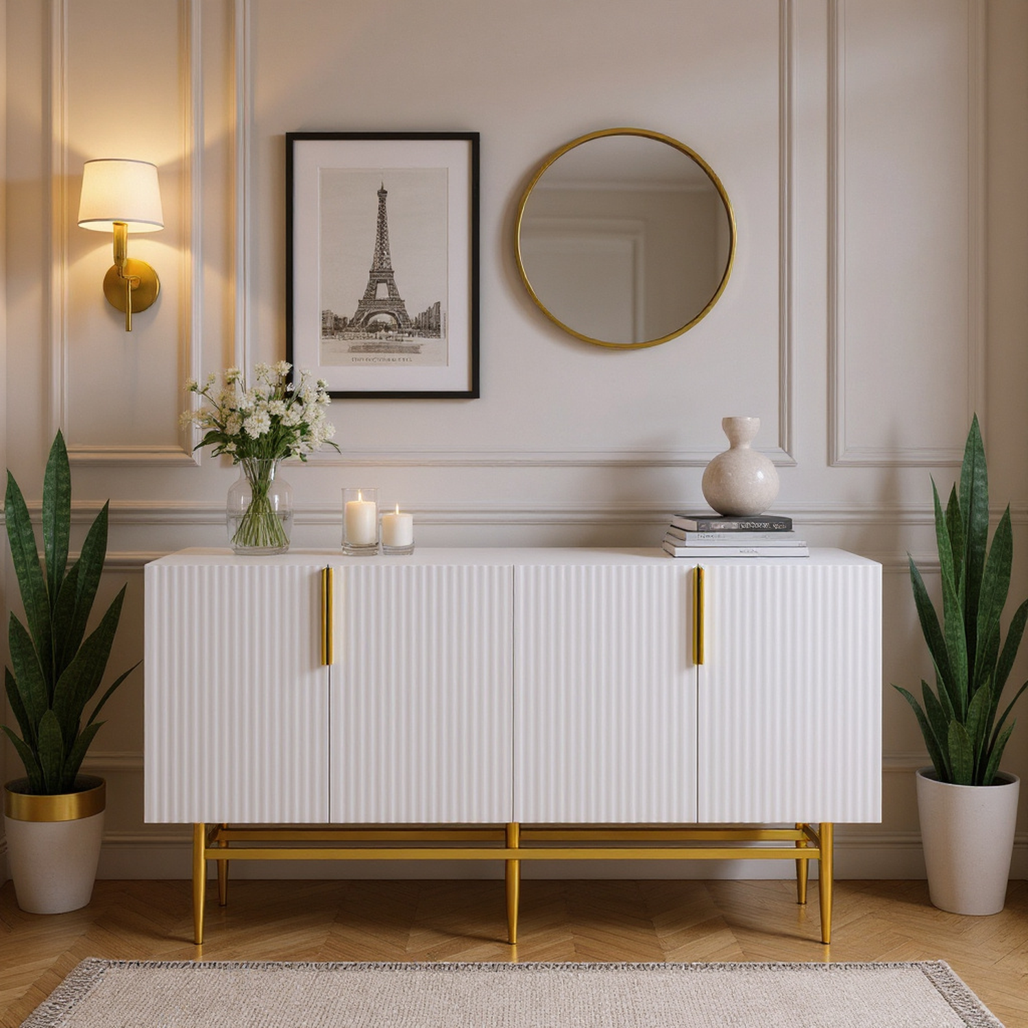 Milan 4-Door Sideboard Buffet Cabinet