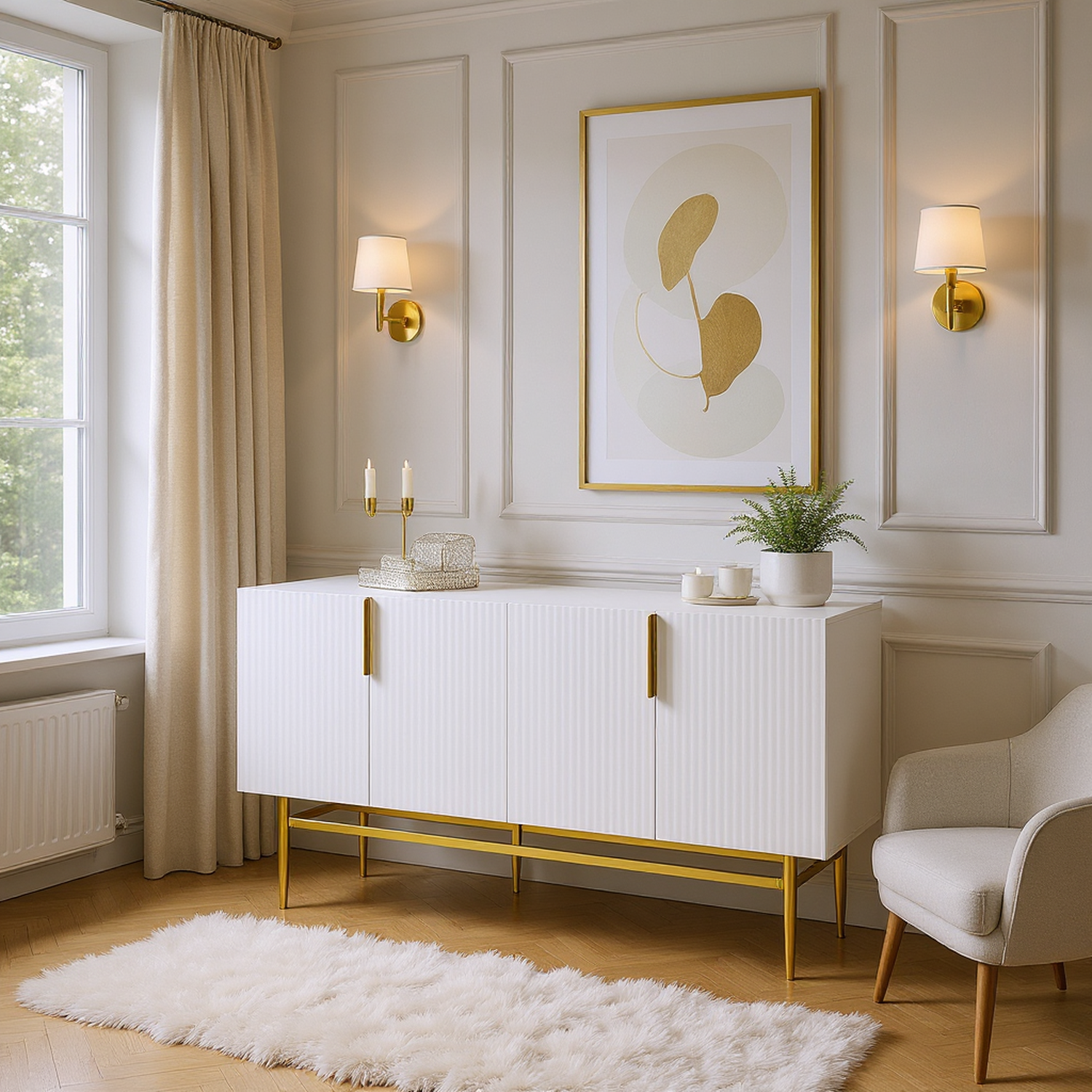 Milan 4-Door Sideboard Buffet Cabinet