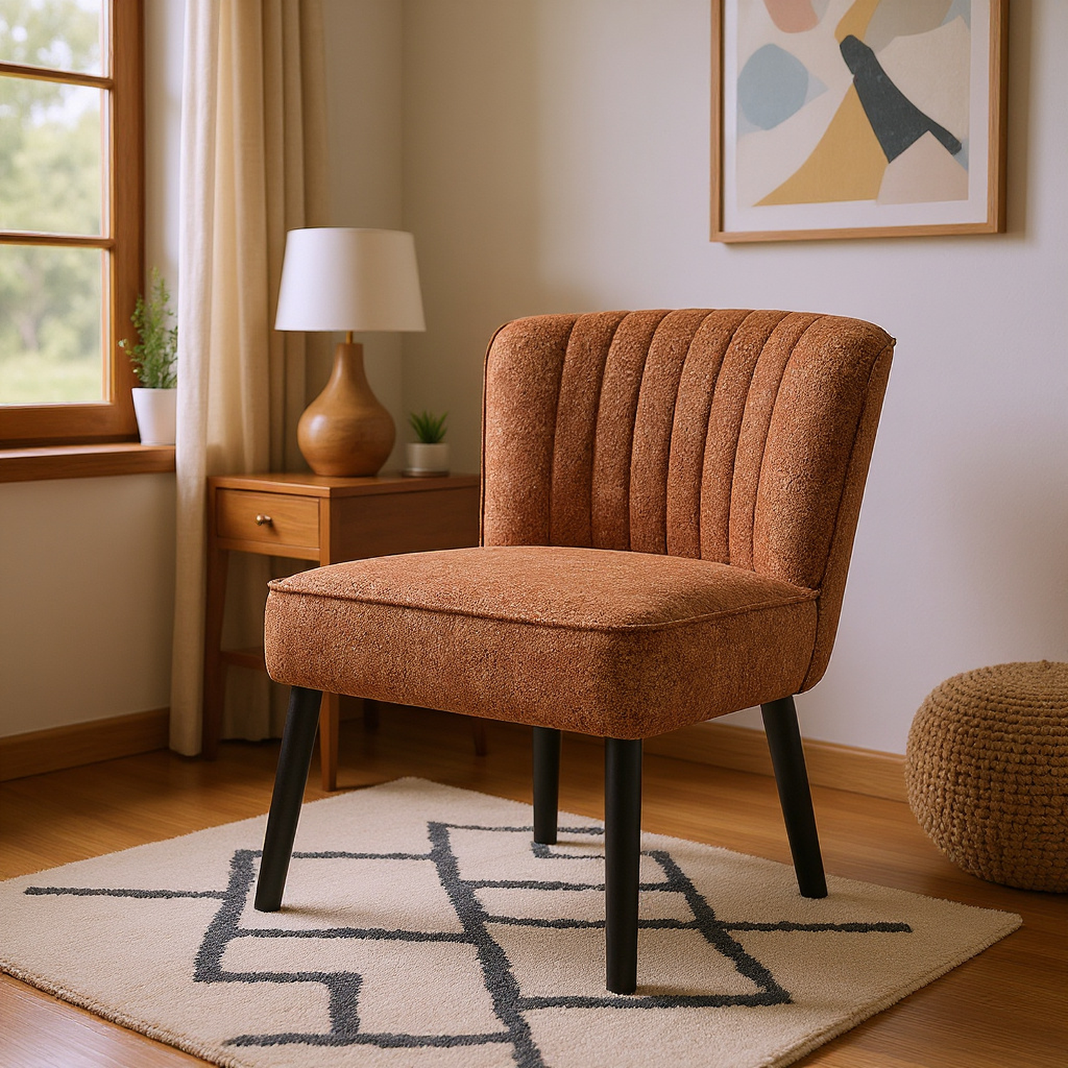 Moab Mid-Century Shellback Upholstered Accent Chair