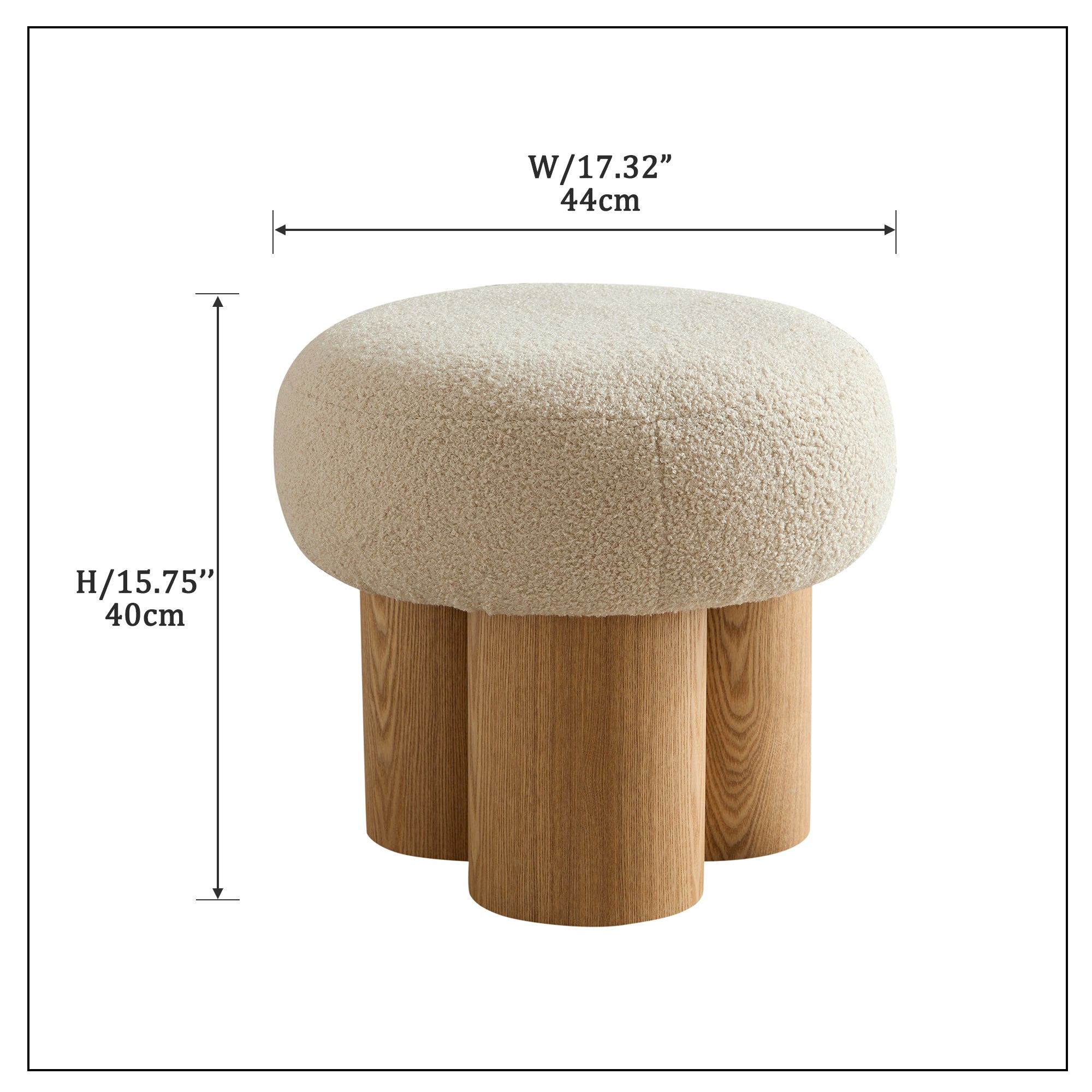 Mono Wooden Curved Ottoman Mushroom stool