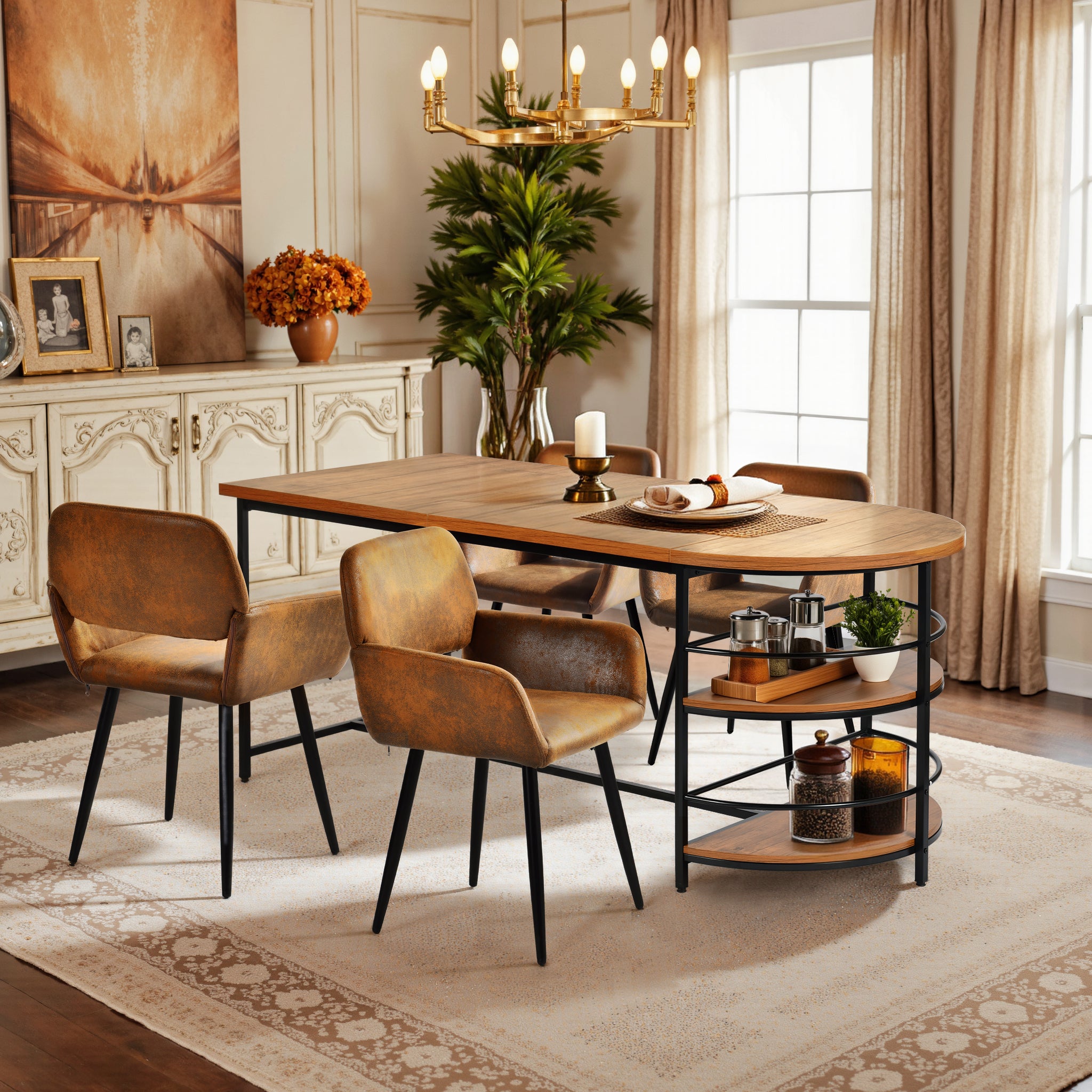 Nimble 5 Piece Dining Table Set with 4 Mayfair Upholstered Chairs