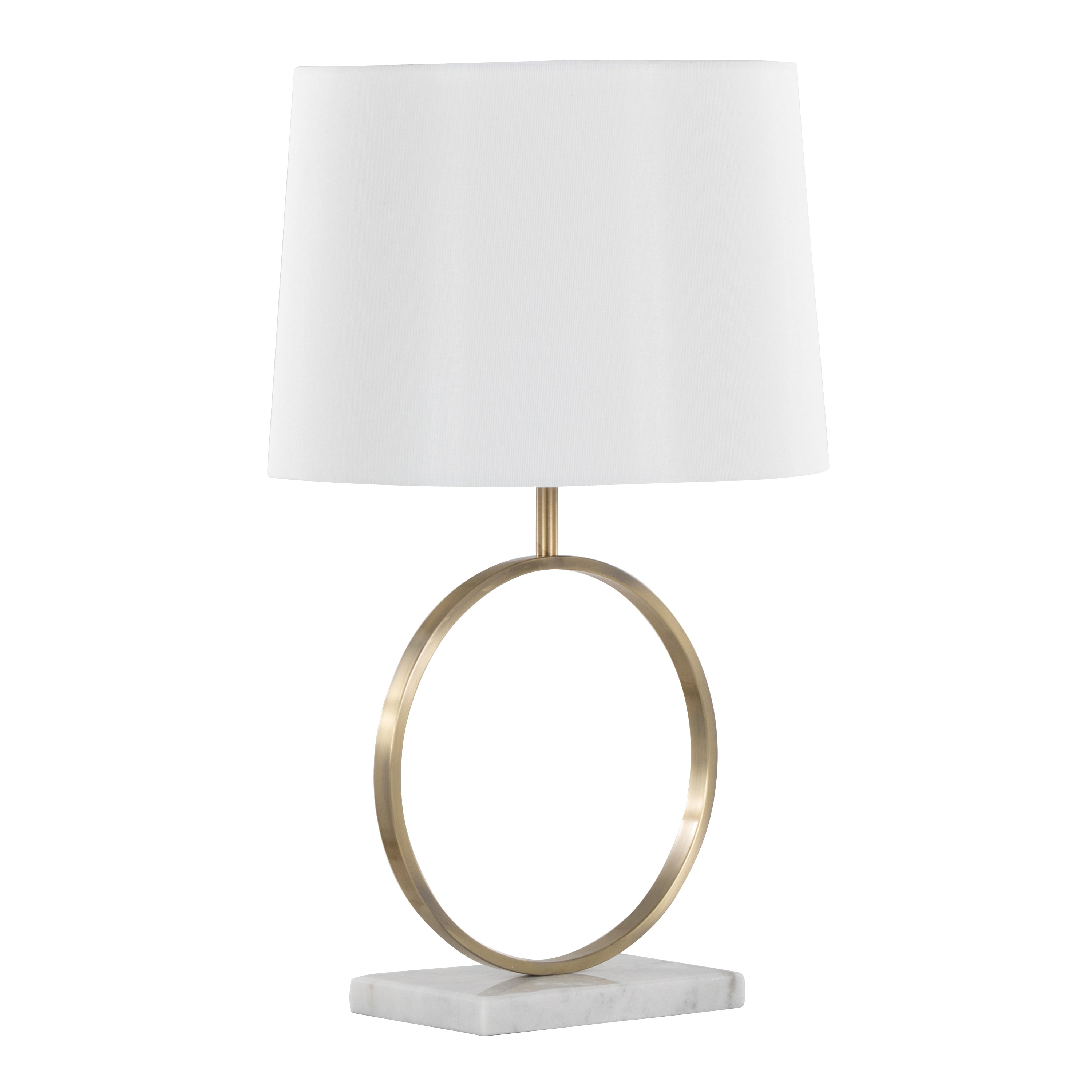 Opal Table Lamp with White Marble Base