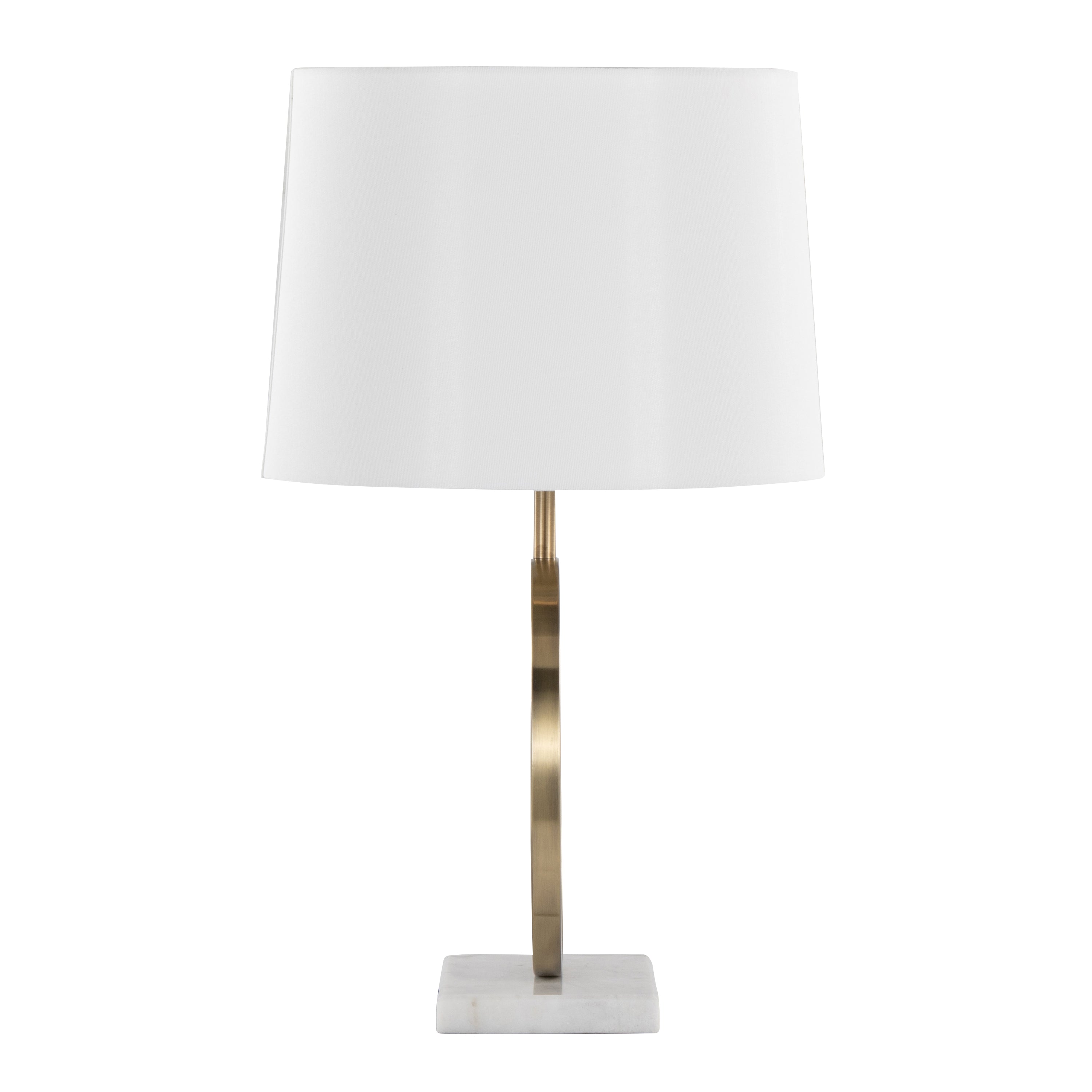 Opal Table Lamp with White Marble Base