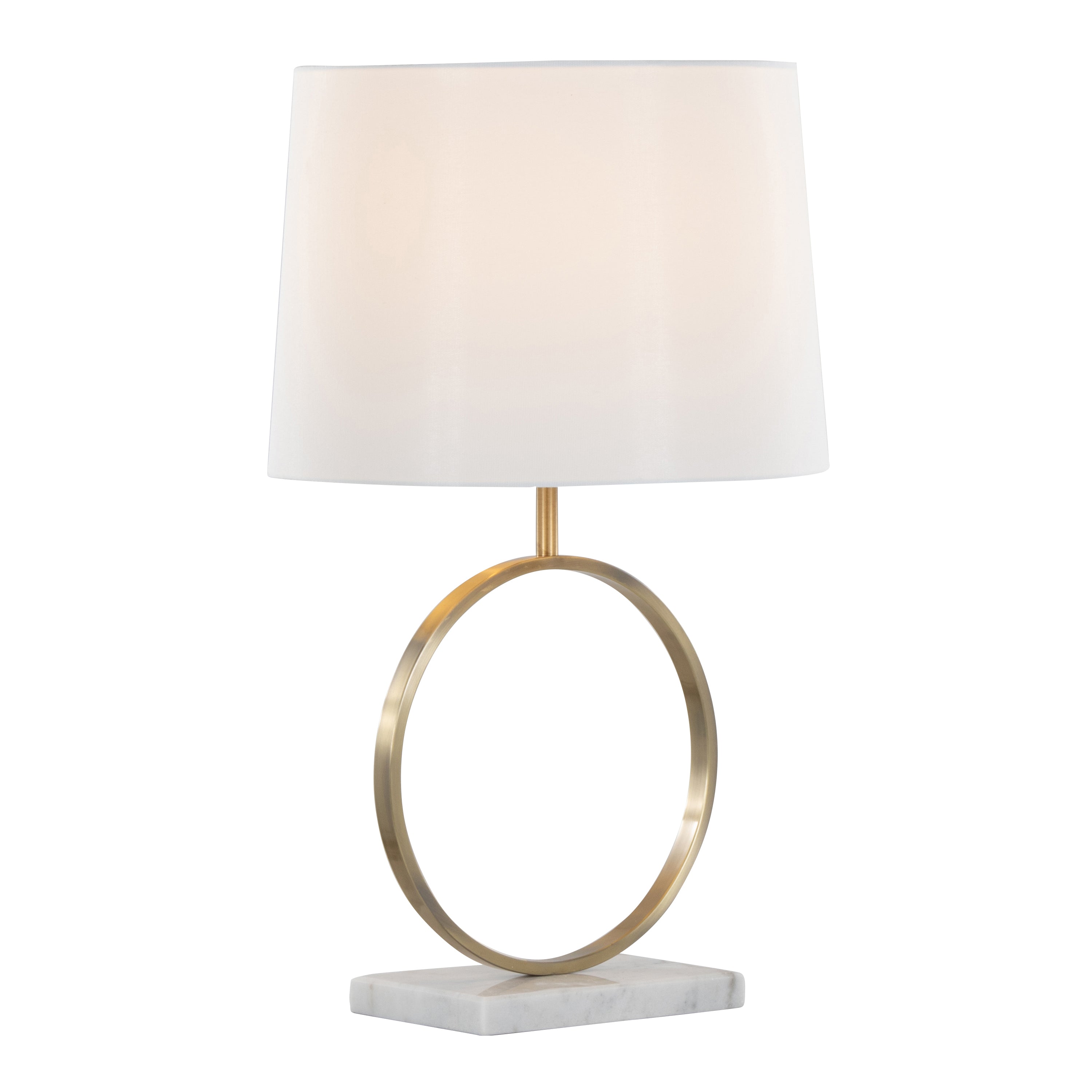 Opal Table Lamp with White Marble Base