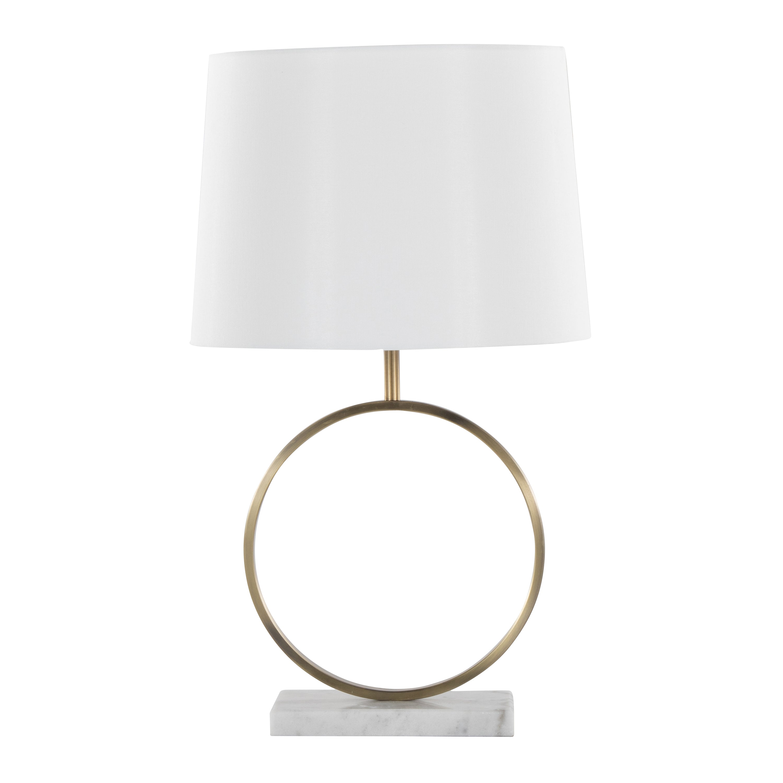Opal Table Lamp with White Marble Base