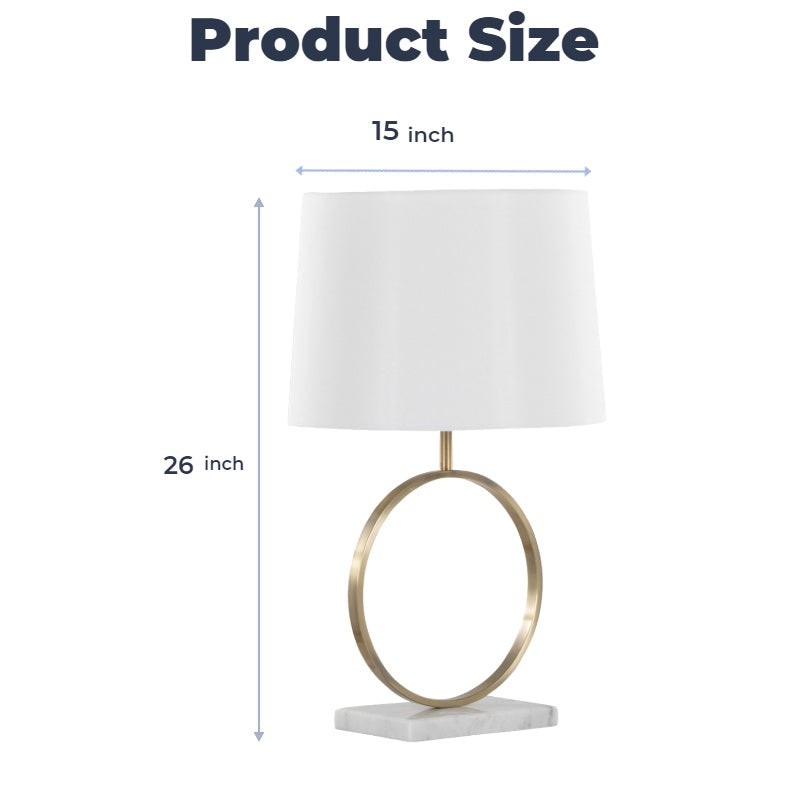 Opal Table Lamp with White Marble Base