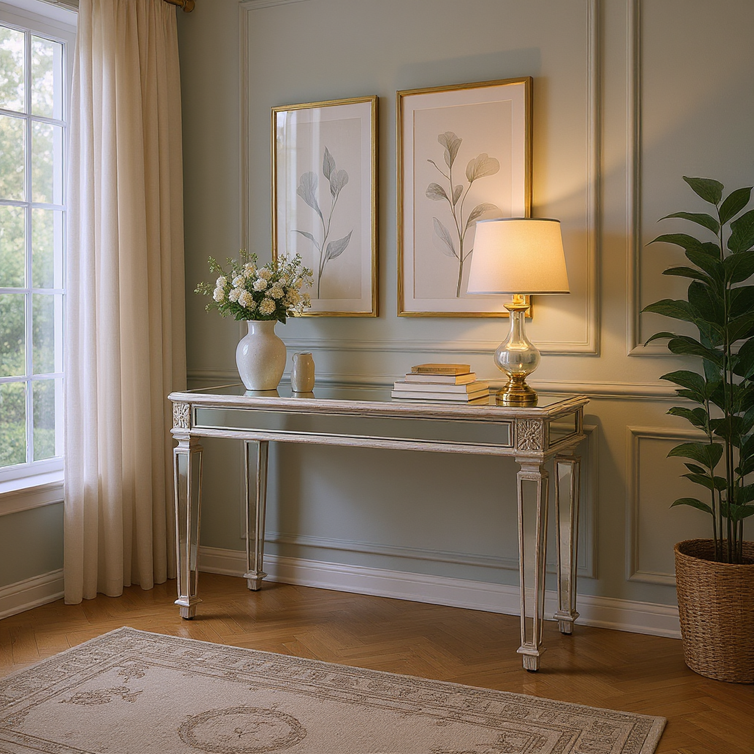 Porte Mirror Console Table
