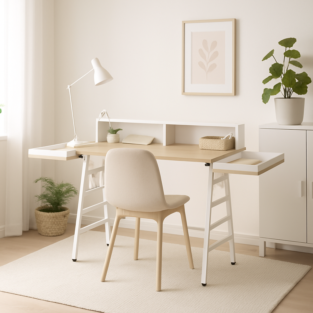 Eiddie Computer Desk with Adjustable Side Drawers