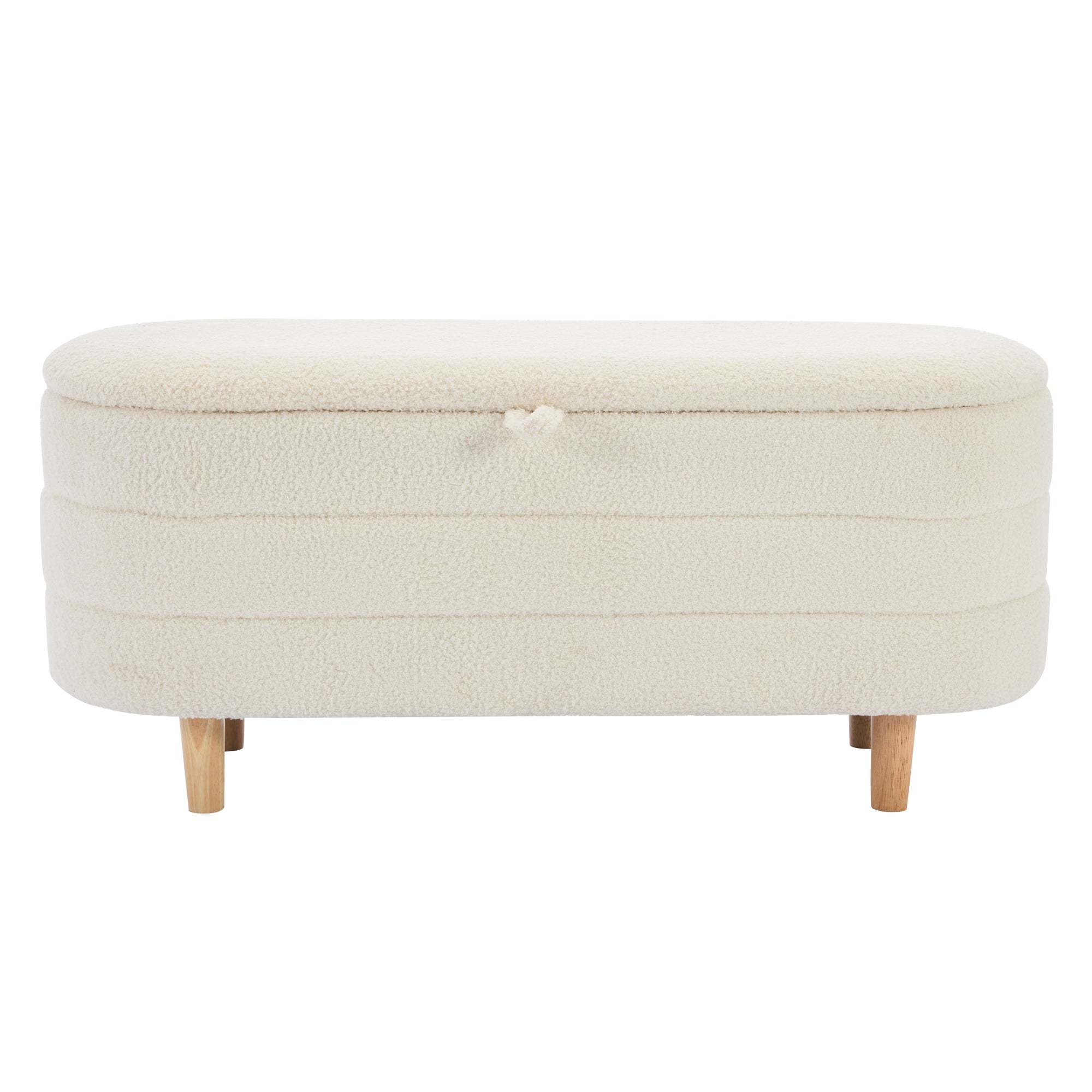 Selma Upholstered Platform Bed with Storage Ottoman Bench, White