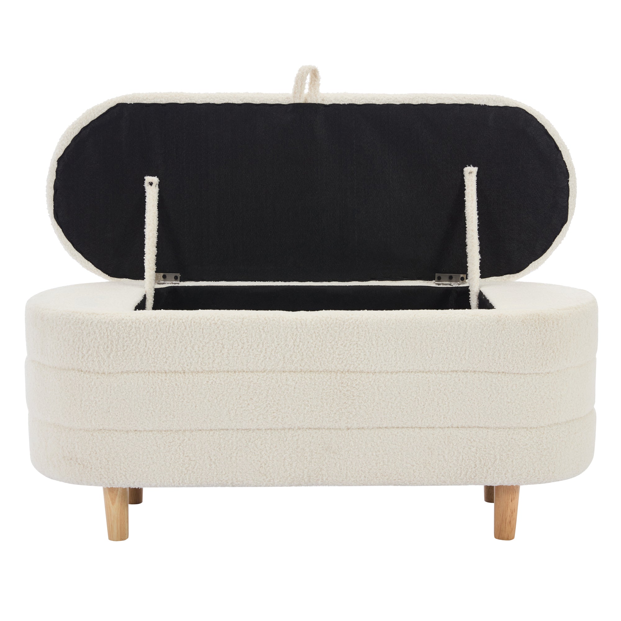 Selma Upholstered Platform Bed with Storage Ottoman Bench, White