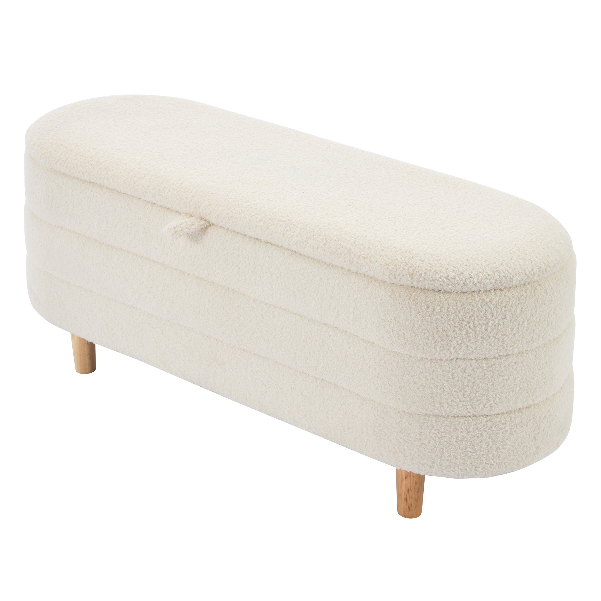 Selma Upholstered Platform Bed with Storage Ottoman Bench, White