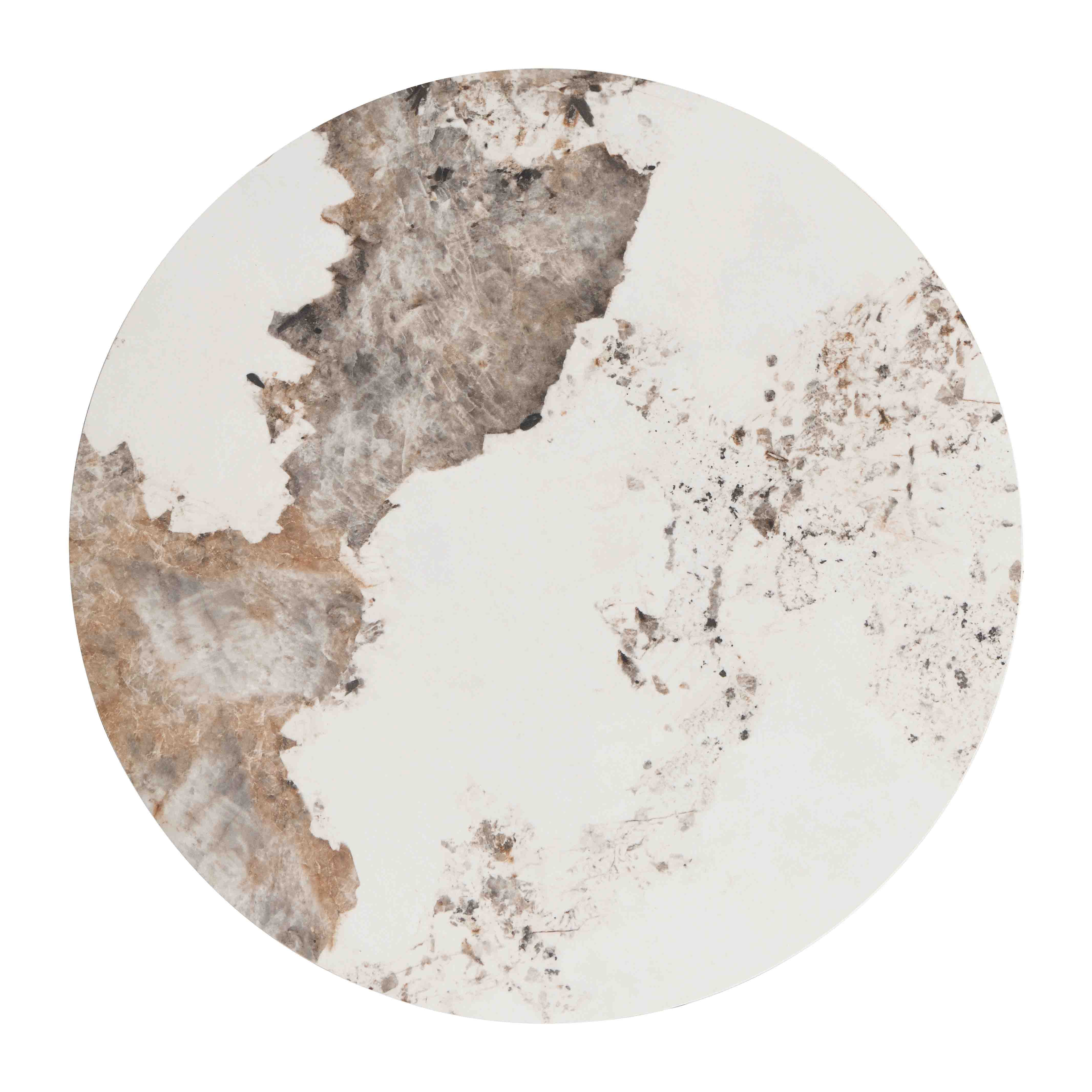 Serene Modern Marble Round End Table with Storage