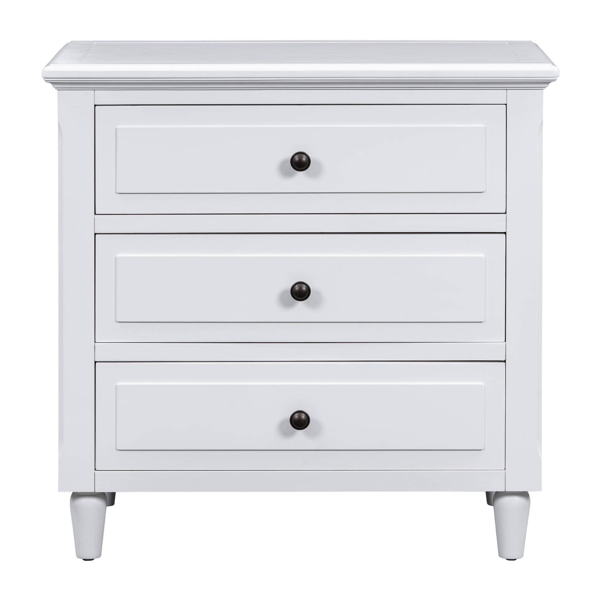 Skara Wood Nightstand with 3 Drawers