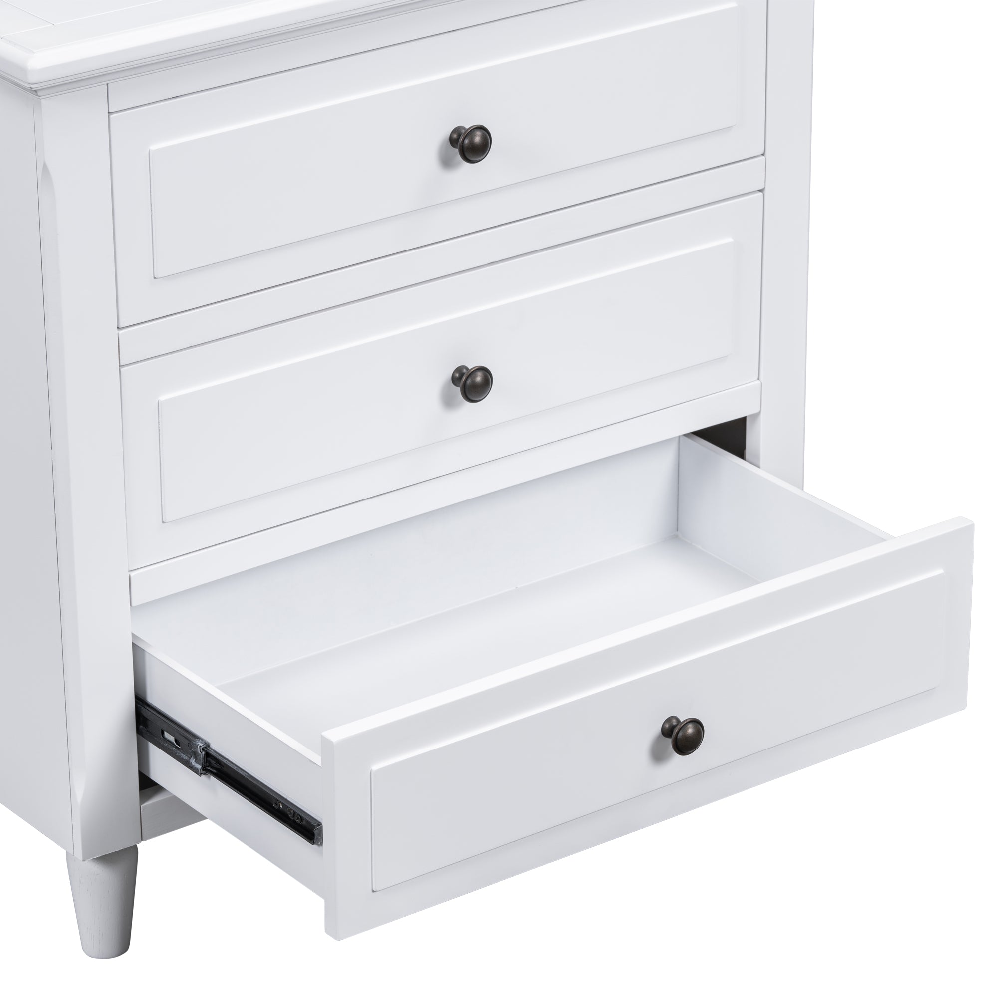 Skara Wood Nightstand with 3 Drawers