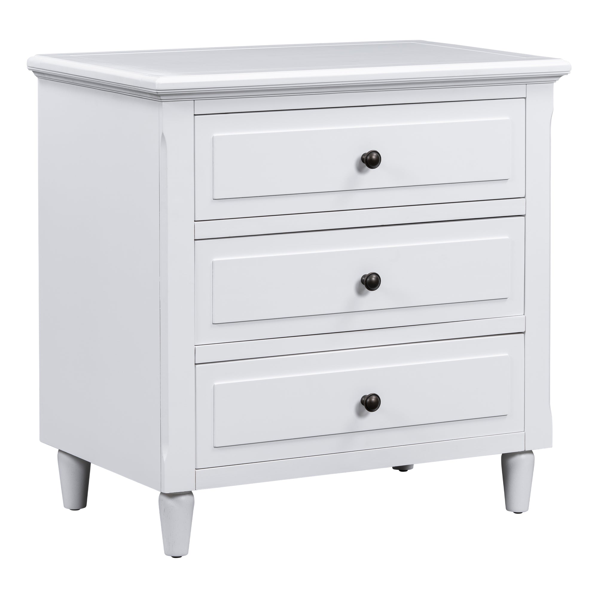 Skara Wood Nightstand with 3 Drawers