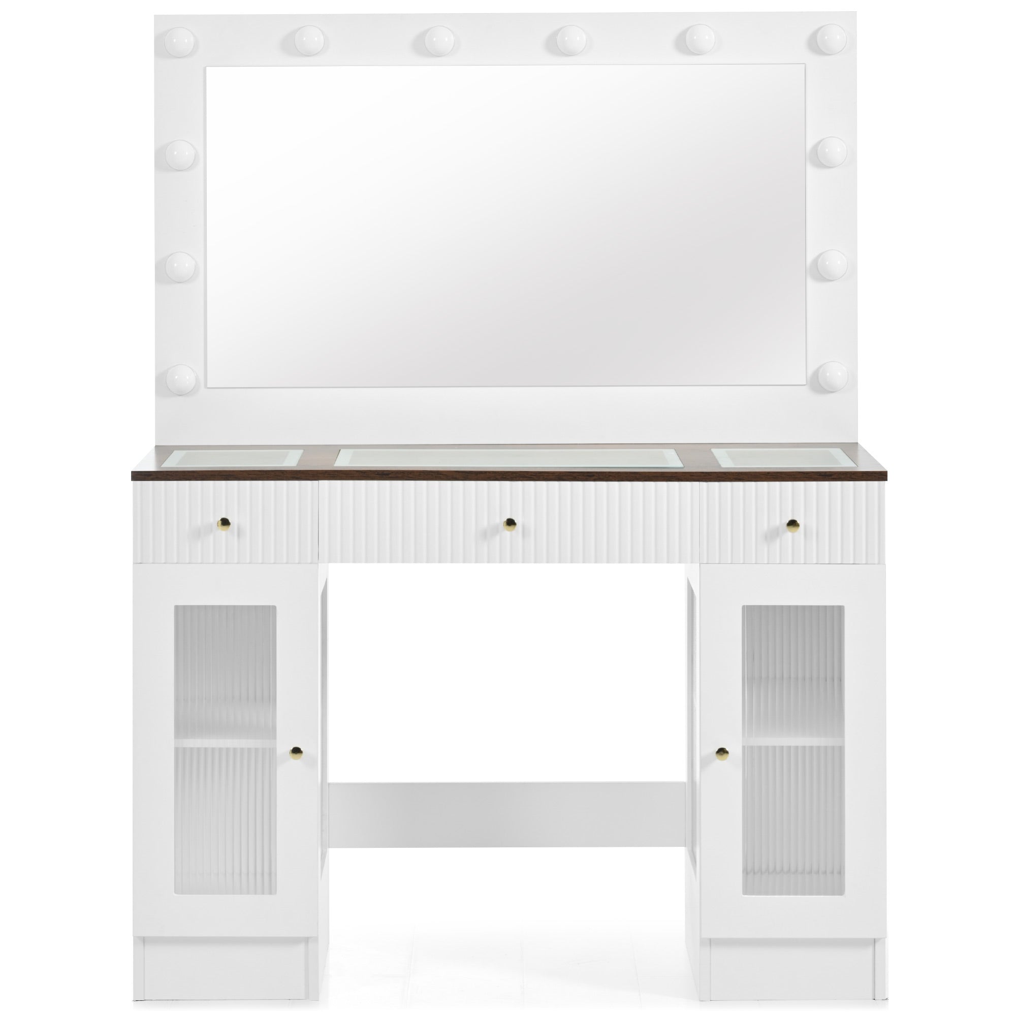 Solna 43" Makeup Vanity Desk with Lighted Mirror