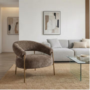 Mino Modern Fabric Accent Chair Single Seat Brown