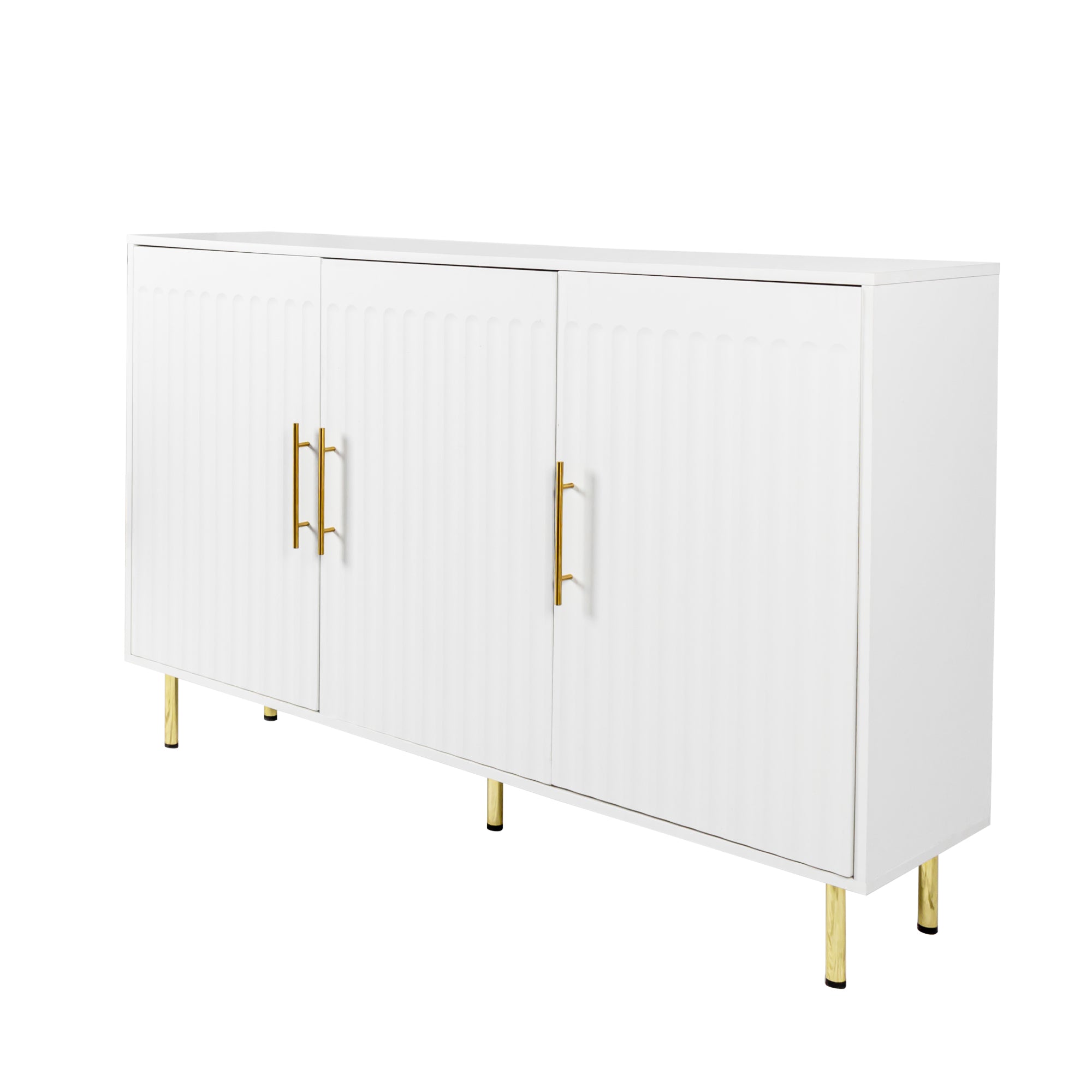 Tallinn 55" 3-Door Sideboard with Gold Handles