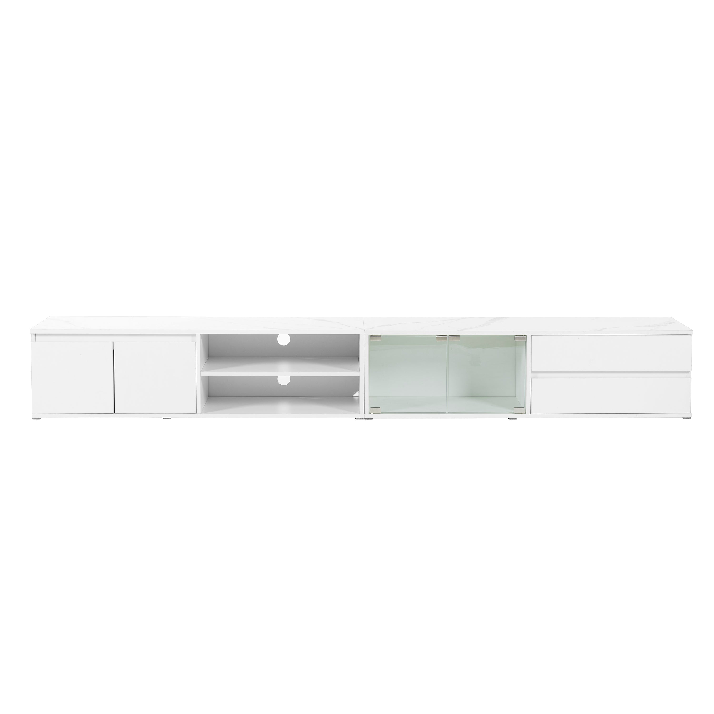 Valencia Modern LED TV Stand with 2 Drawers & Cabinets