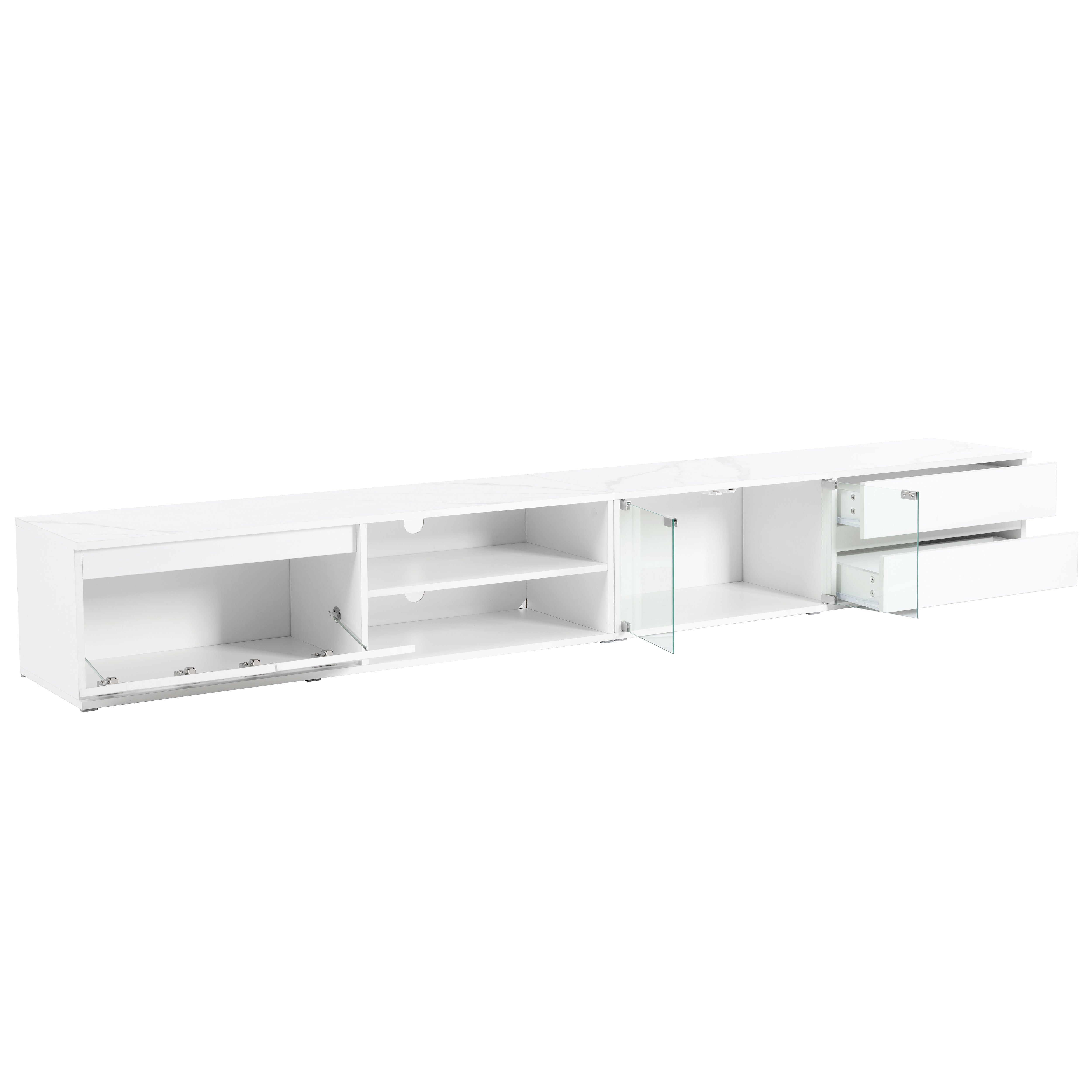 Valencia Modern LED TV Stand with 2 Drawers & Cabinets