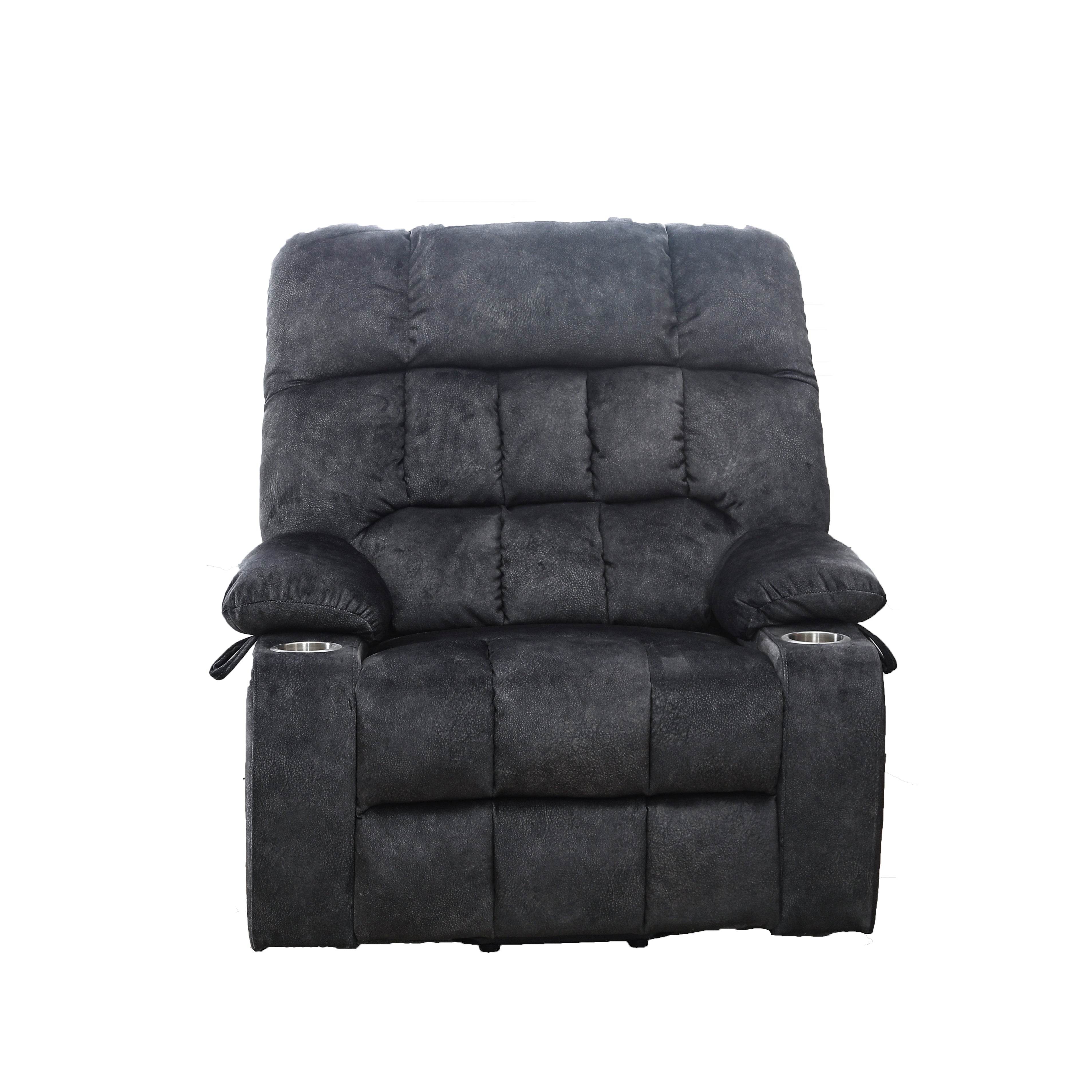 Solace 40" Oversized Fabric Power Lift Recliner Chair with Massage, Heat and Cup Holders