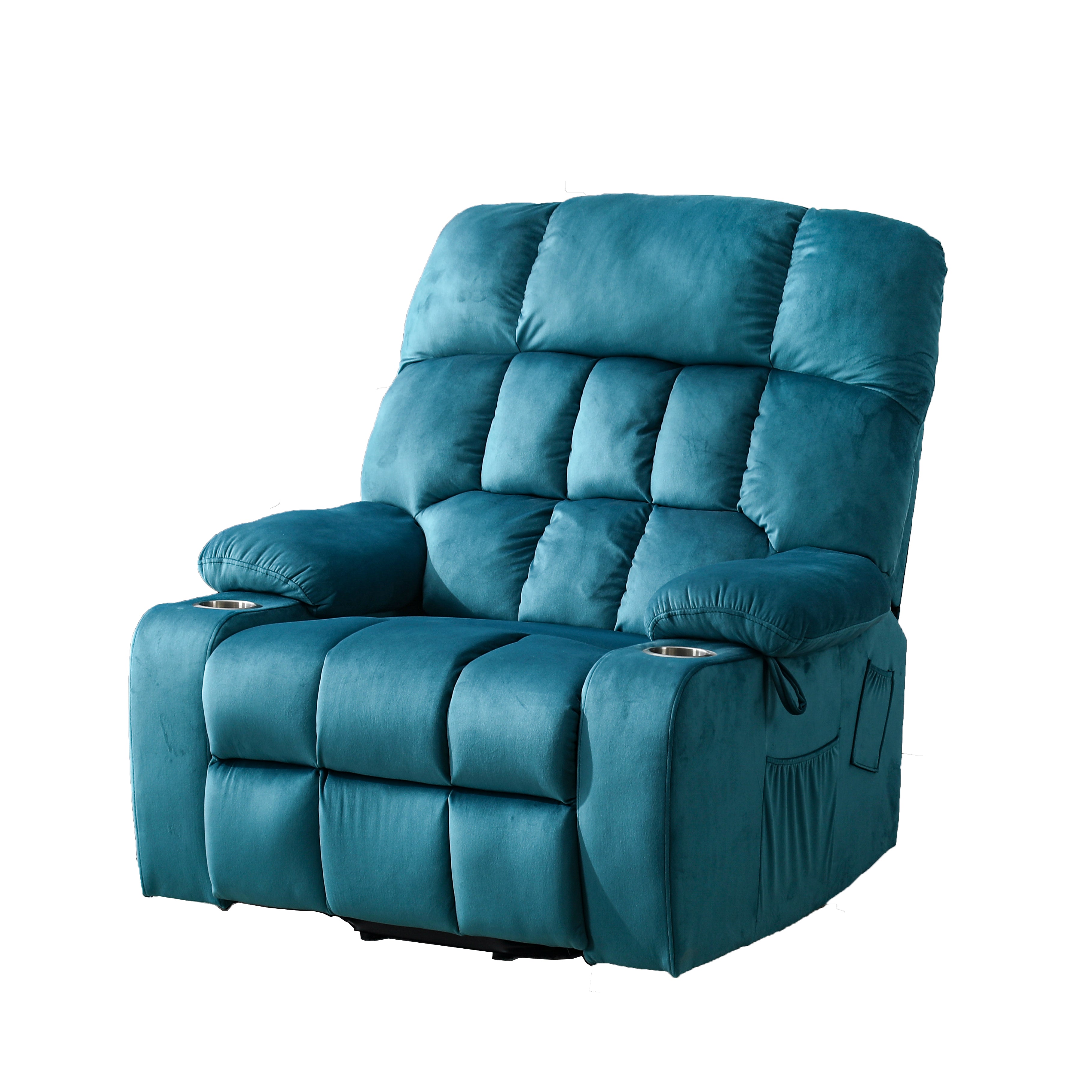 Solace 40" Oversized Fabric Power Lift Recliner Chair with Massage, Heat and Cup Holders