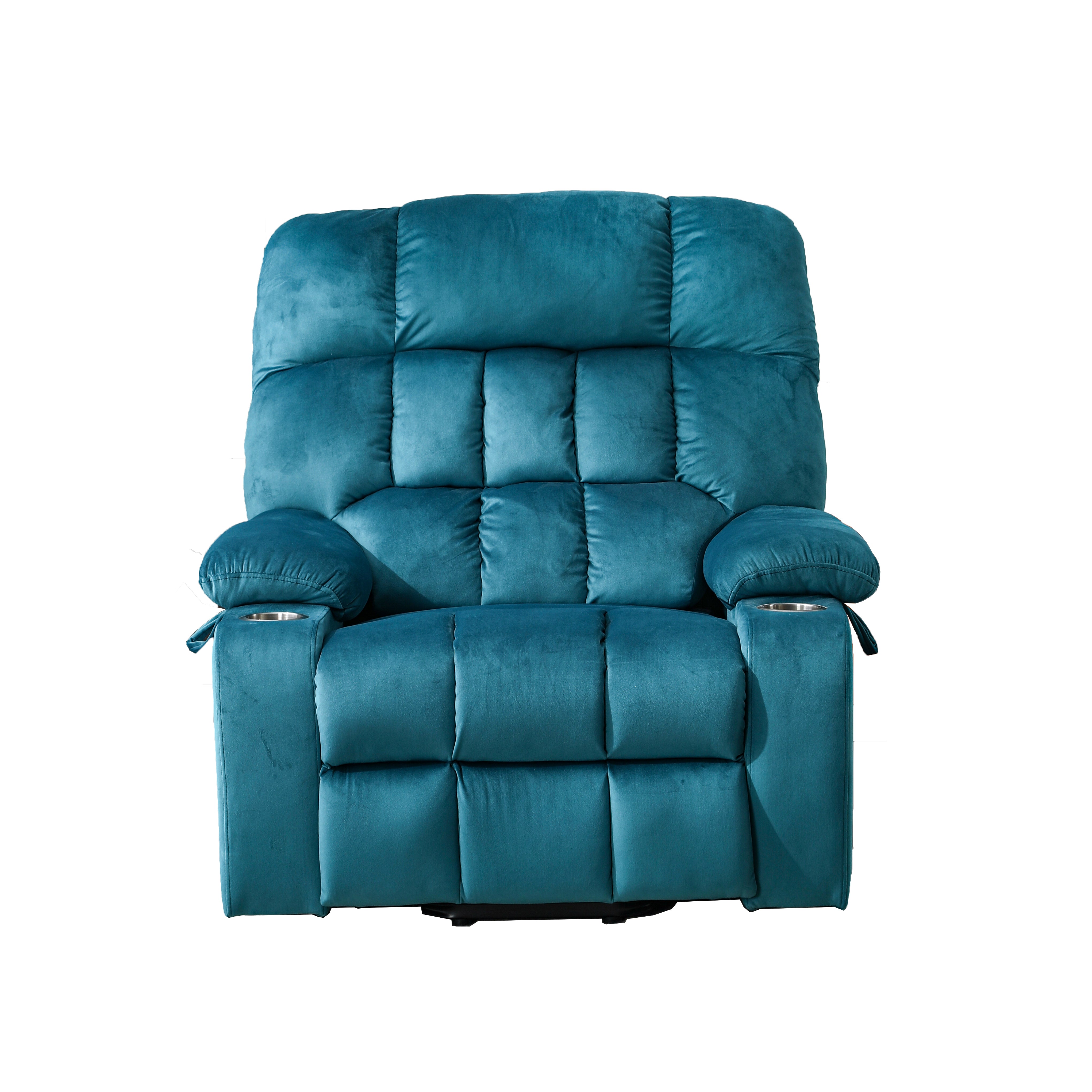 Solace 40" Oversized Fabric Power Lift Recliner Chair with Massage, Heat and Cup Holders