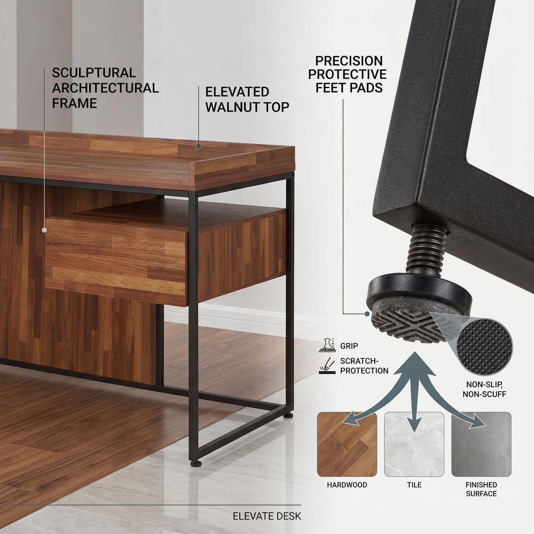 Lifted Frame with Protective Feet