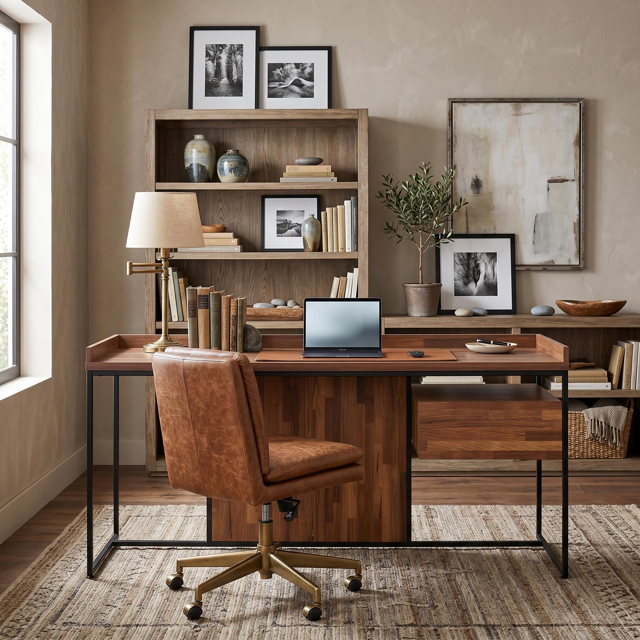 Zyra 62" Modern Industrial Writing Desk with Storage Drawer