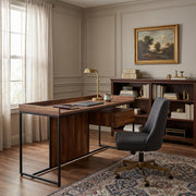 Zyra 62" Modern Industrial Writing Desk with Storage Drawer