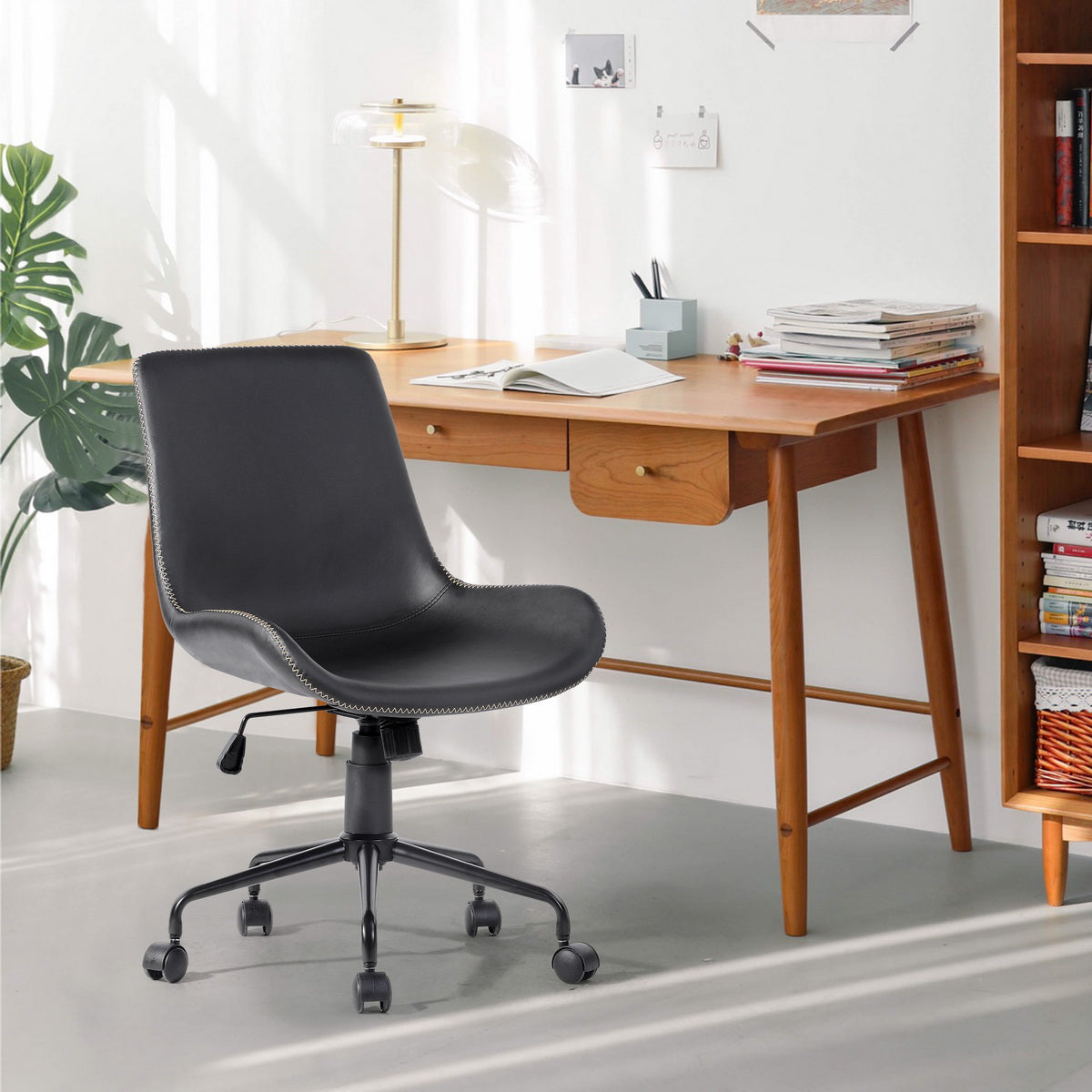 Adjustable Height 360 Degree Swivel Soft Faux Leather For Task Chair - HomyCasa - HomyCasa