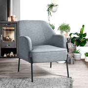Dugan Modern Minimalist Design Grey Fabric Leisure Accent Chair-HOMY CASA